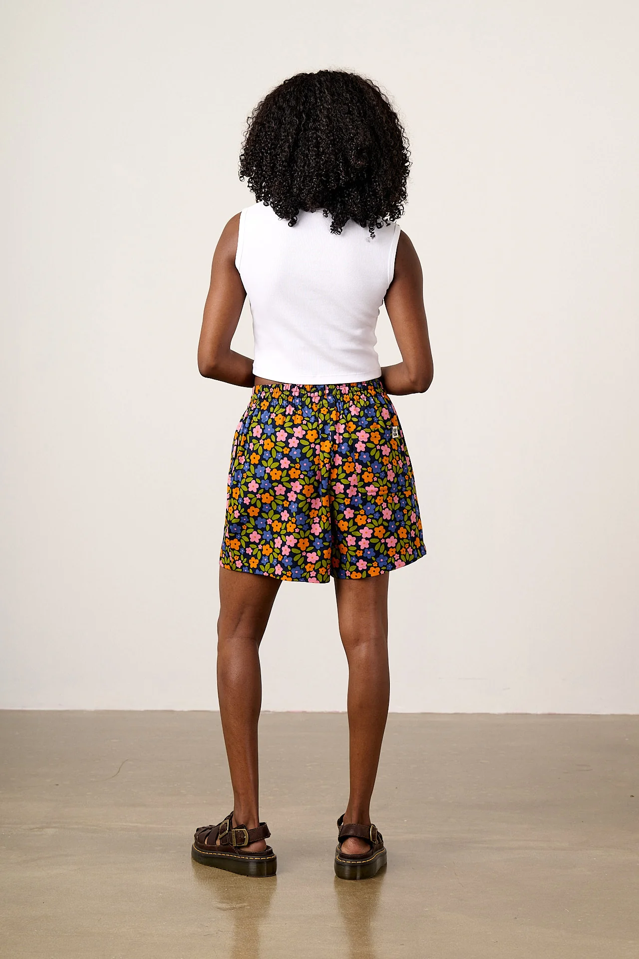 Charlie - Cotton Beach Shorts in Navy Floral - Image 5
