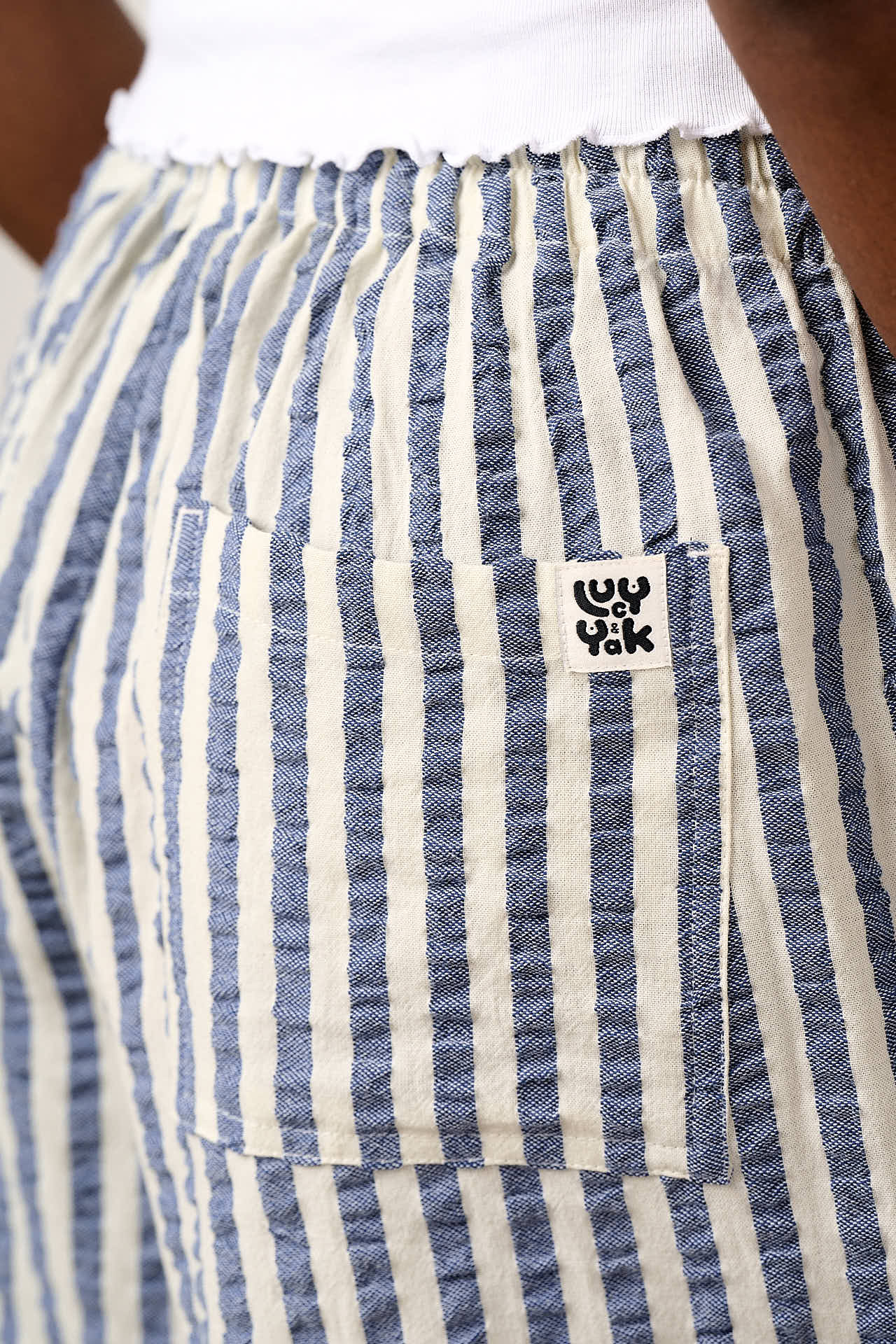 Charlie - Cotton Beach Shorts in Navy Stripe - Image 3