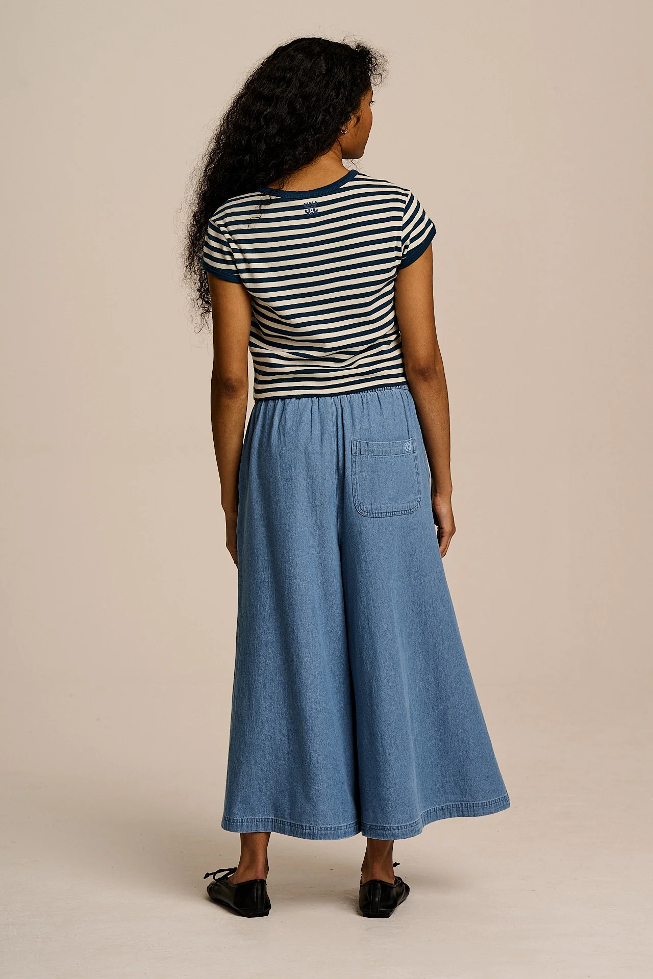 Chase - Cotton Culotte Trousers in Light Blue - Image 10