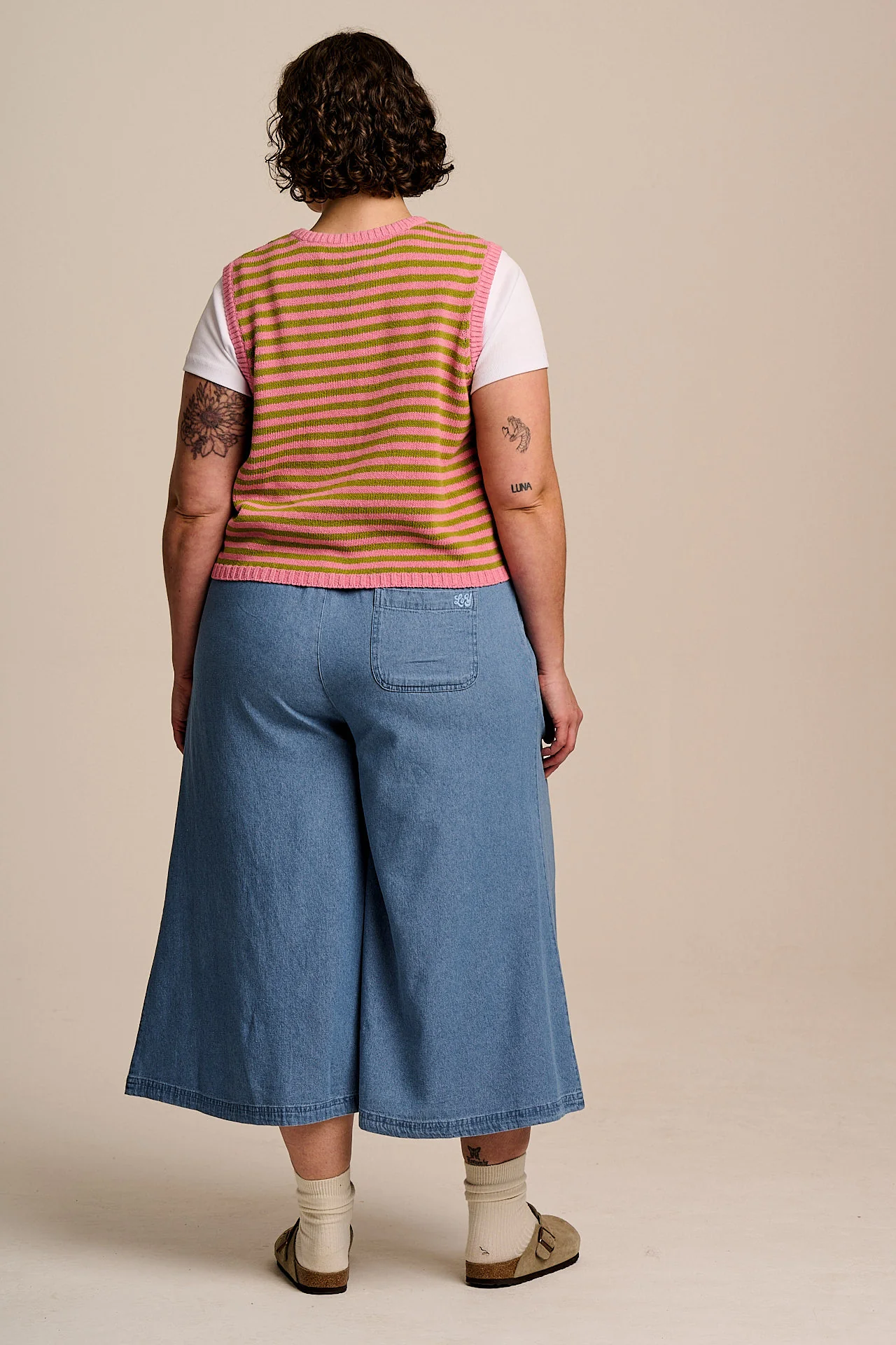 Chase - Cotton Culotte Trousers in Light Blue - Image 8
