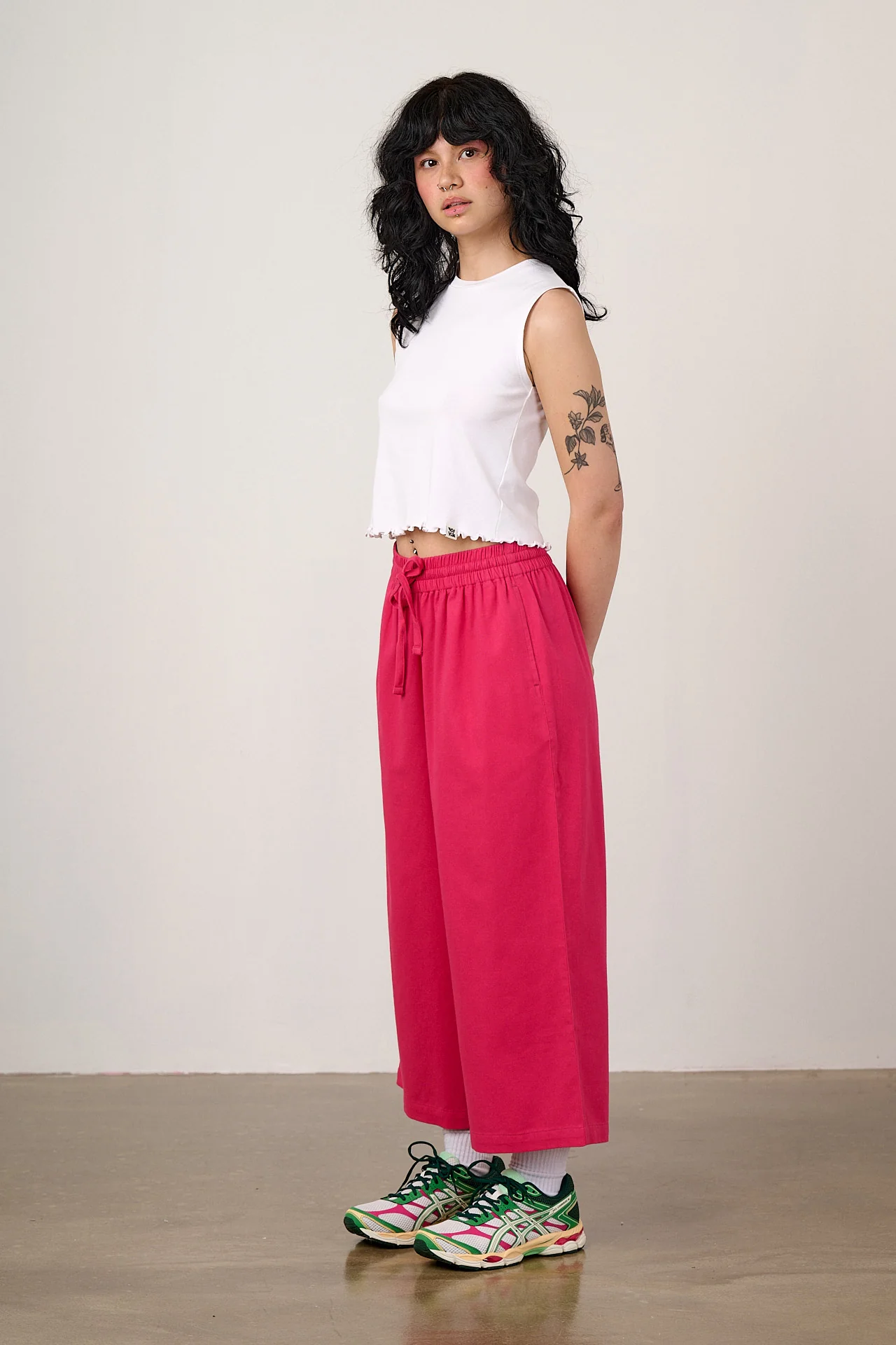 Chuck - Cotton Trousers in Fuchsia Rose - Image 6