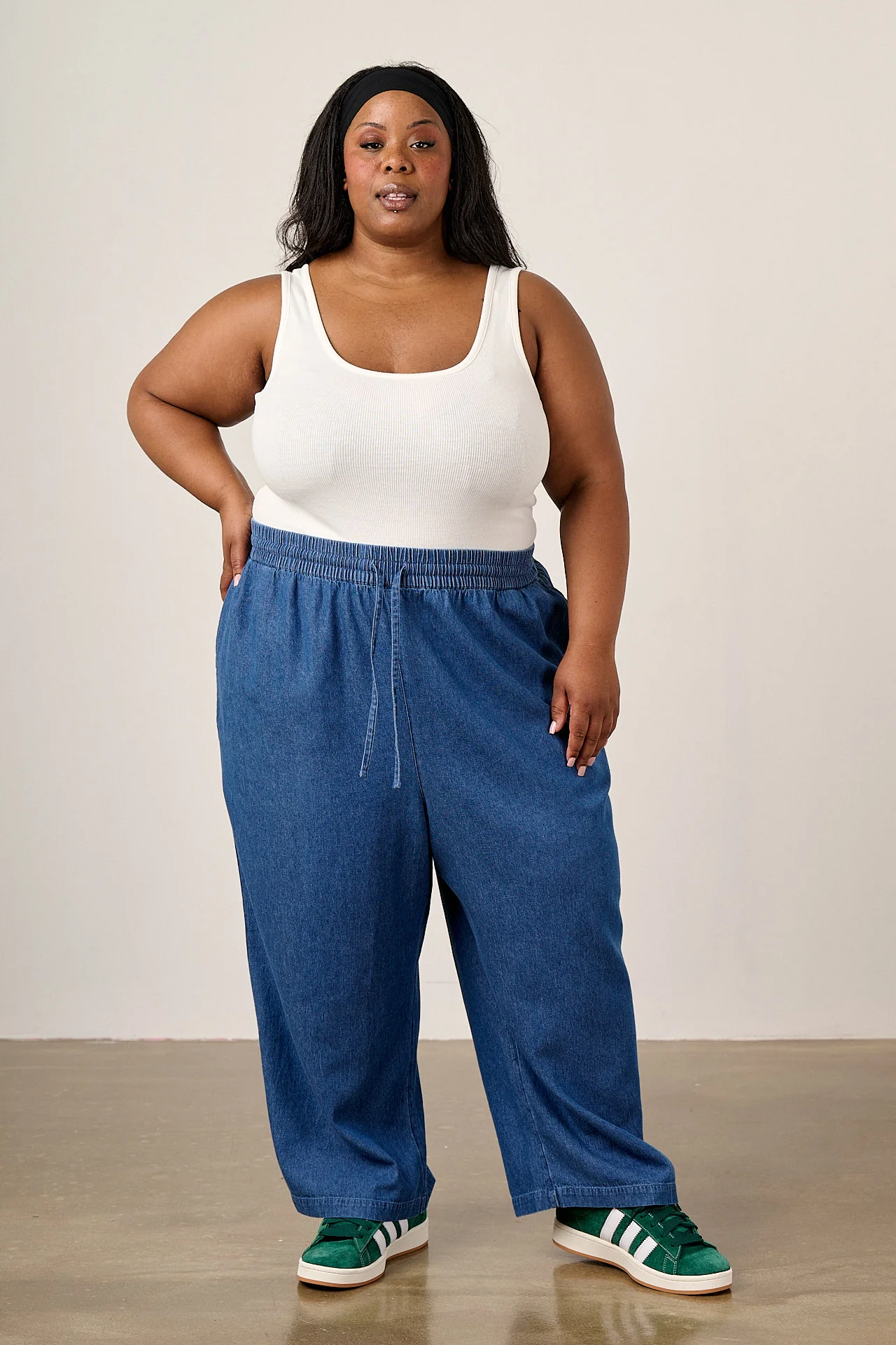 Chuck - Cotton Trousers in Mid Blue - Image 7