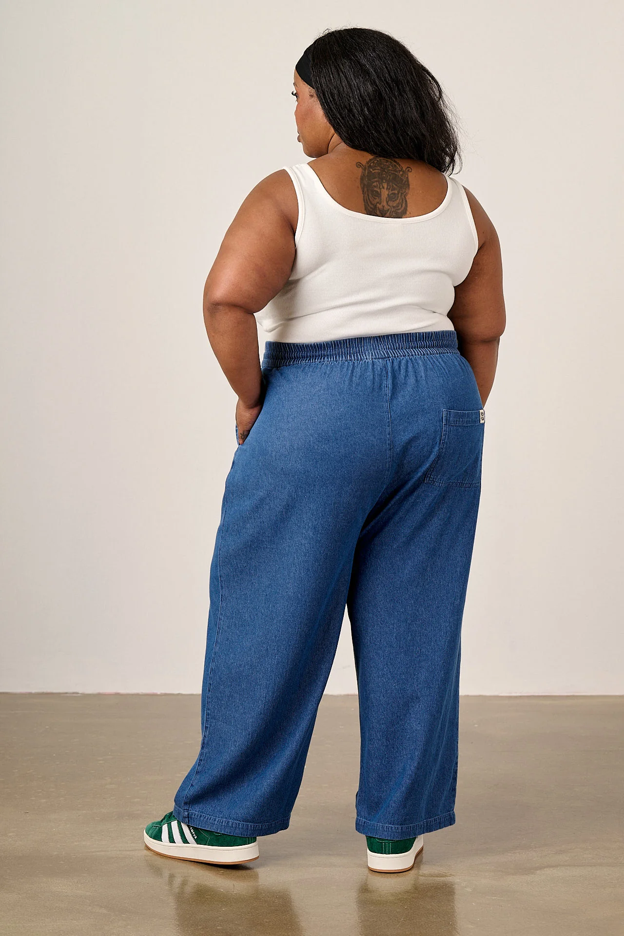 Chuck - Cotton Trousers in Mid Blue - Image 8