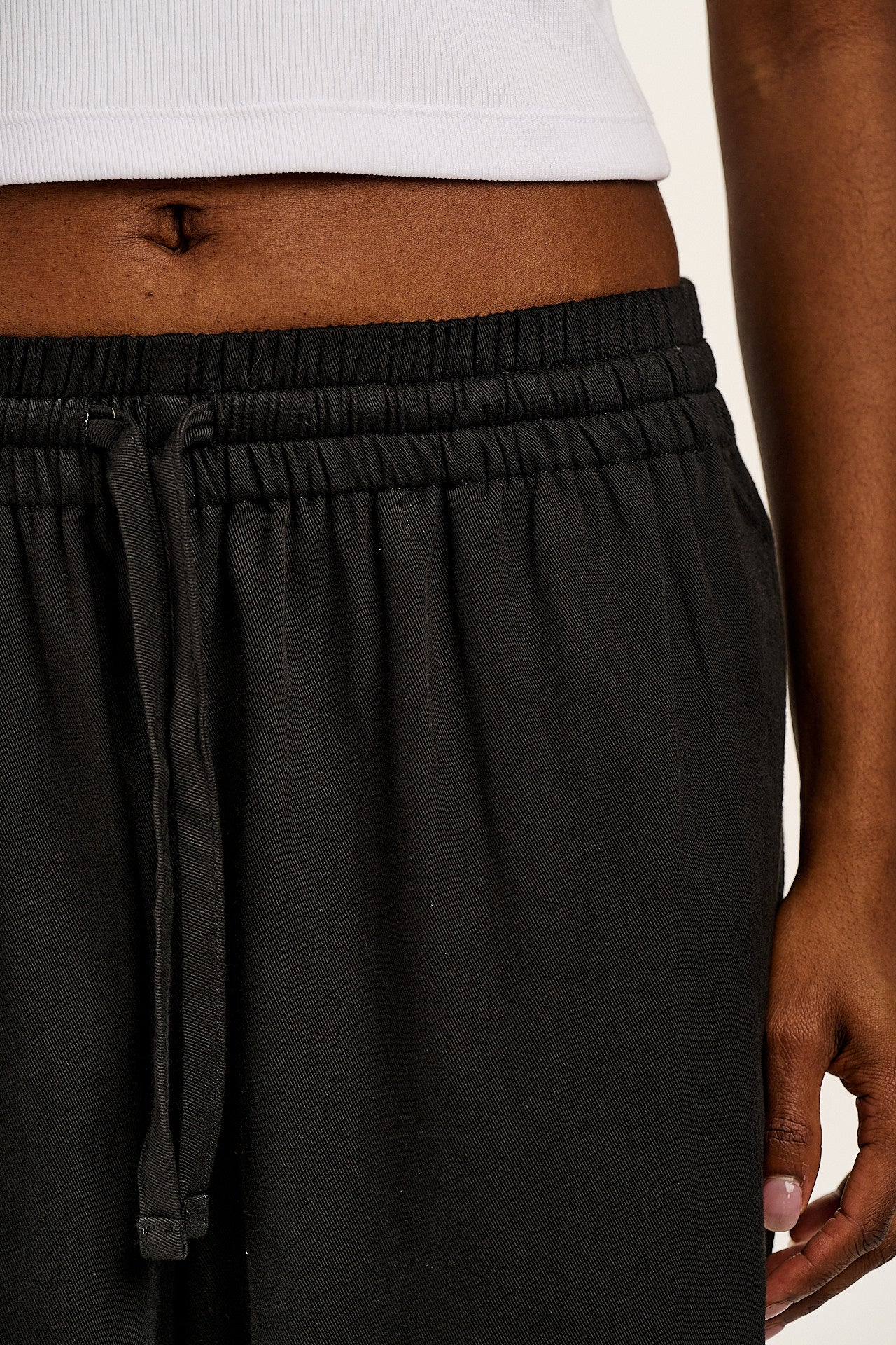 Chuck - Wide Leg Cotton Trousers in Black - Image 6