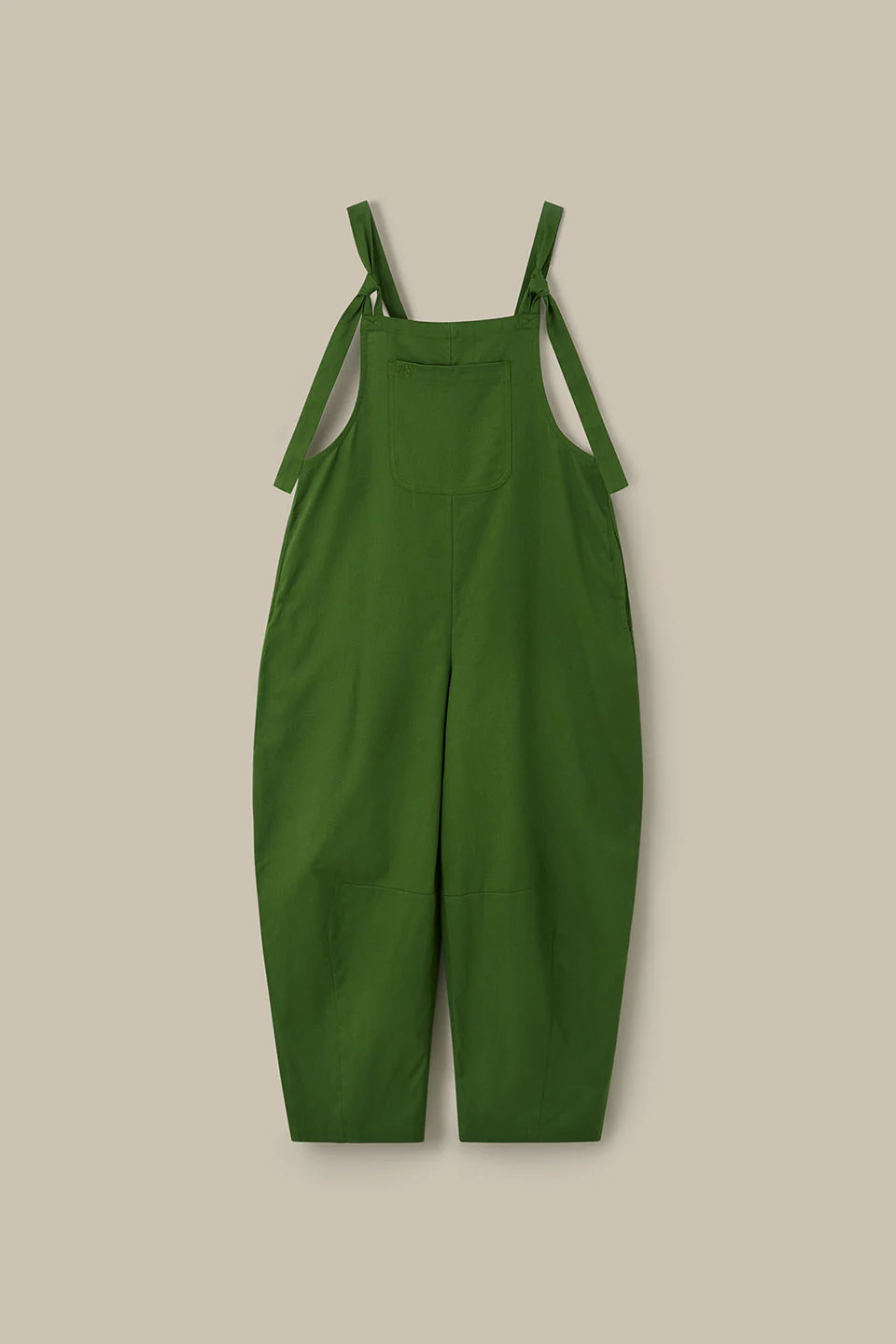 Chula - Cotton Barrel Leg Dungarees in Palm Green - Image 4