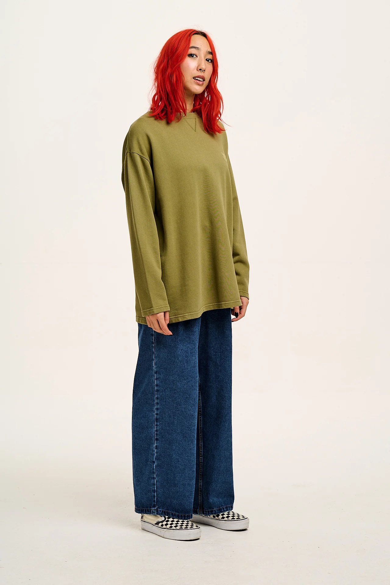 Cole - Wide Leg Denim Jeans in Mid Wash Blue - Image 13