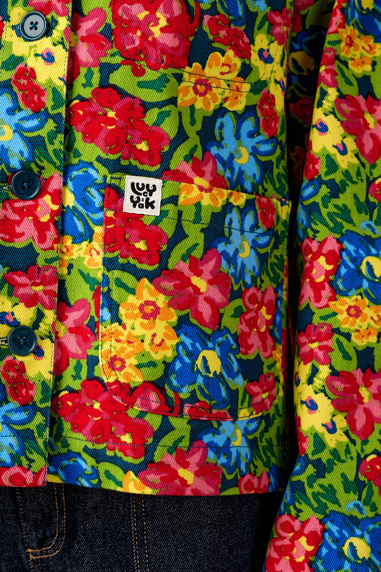 Connie - Cotton Jacket in 80s Scribbled Floral - Image 3