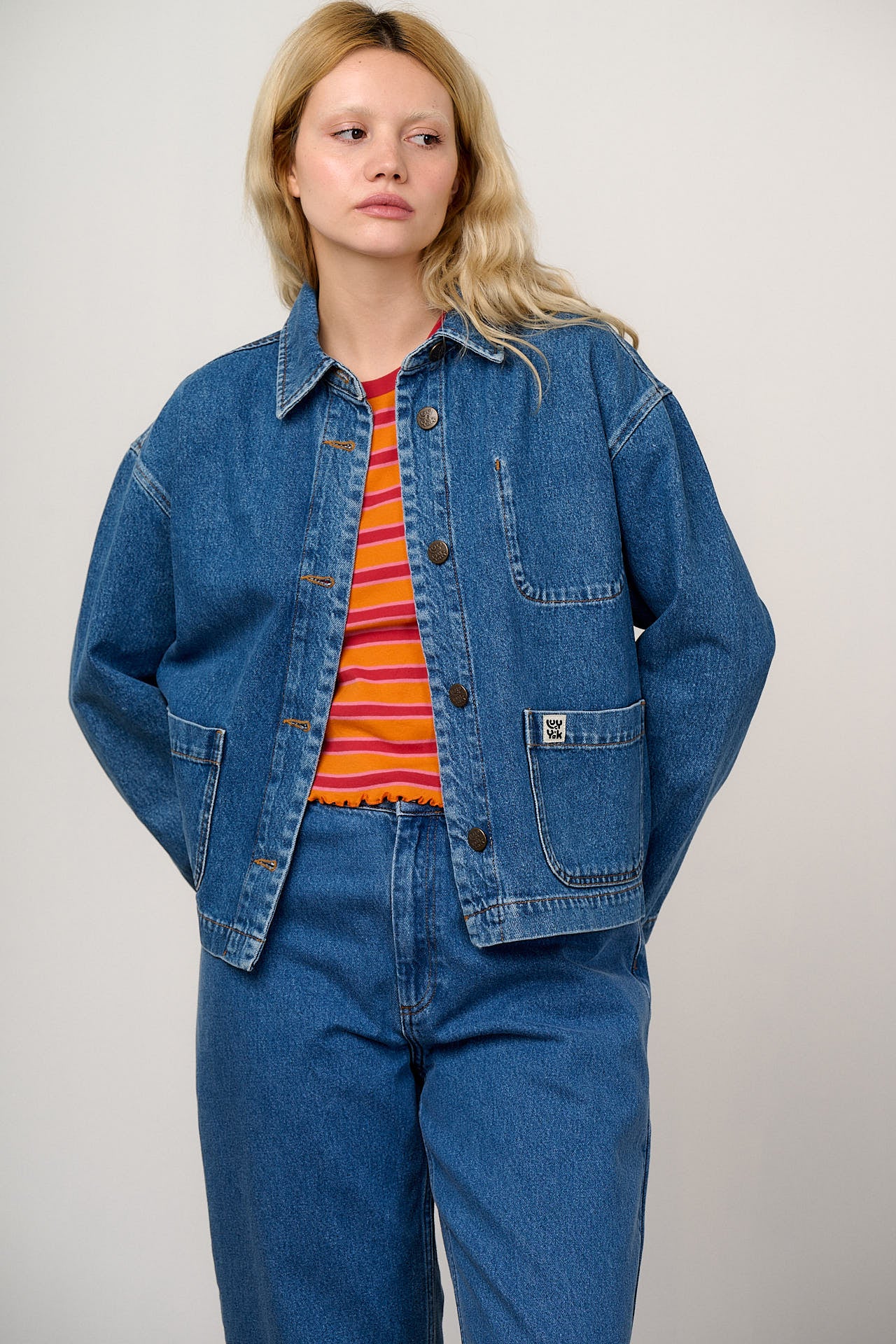 Connie - Denim Jacket in Mid Wash Blue - Image 5