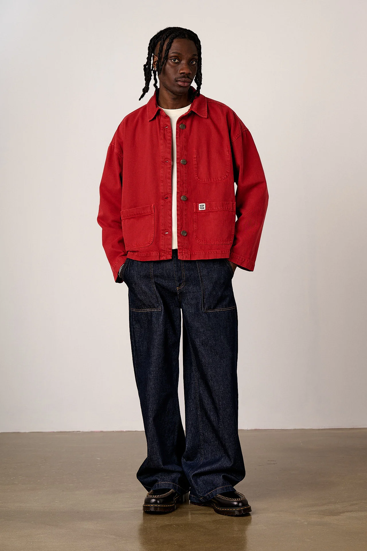 Connie - Denim Jacket in True Red Wash - Image 3