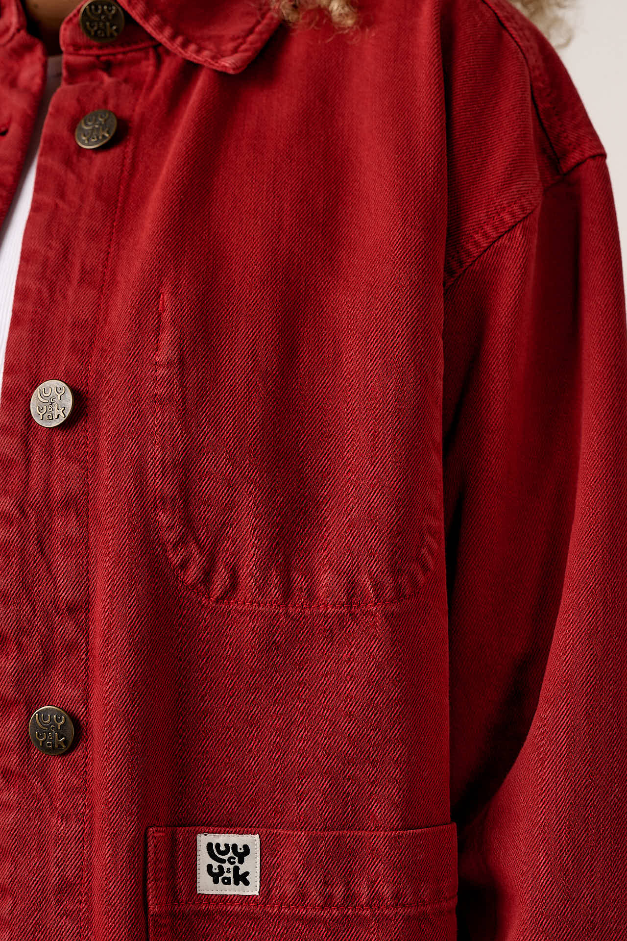 Connie - Denim Jacket in True Red Wash - Image 4