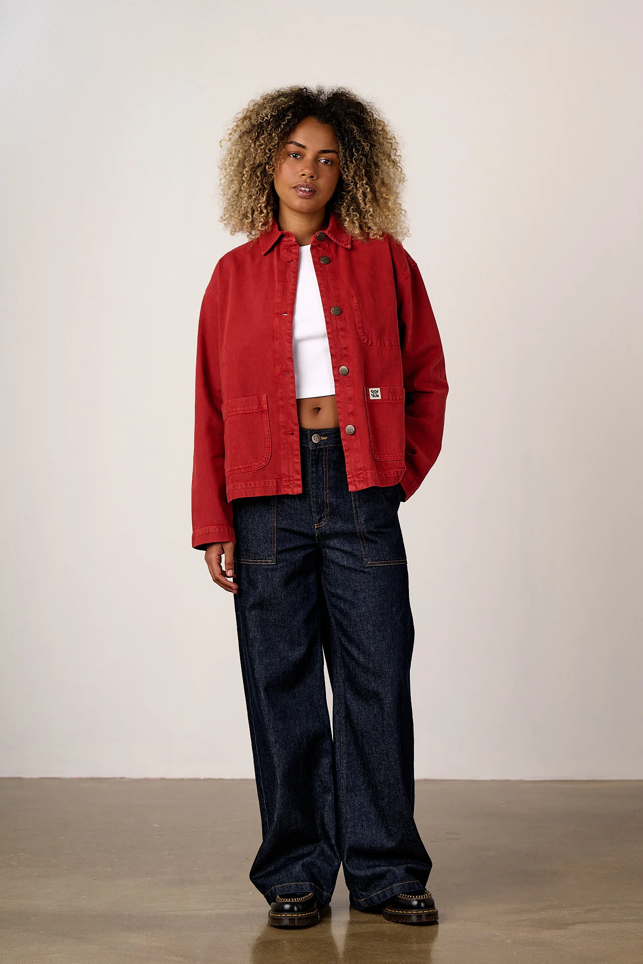 Connie - Denim Jacket in True Red Wash - Image 5