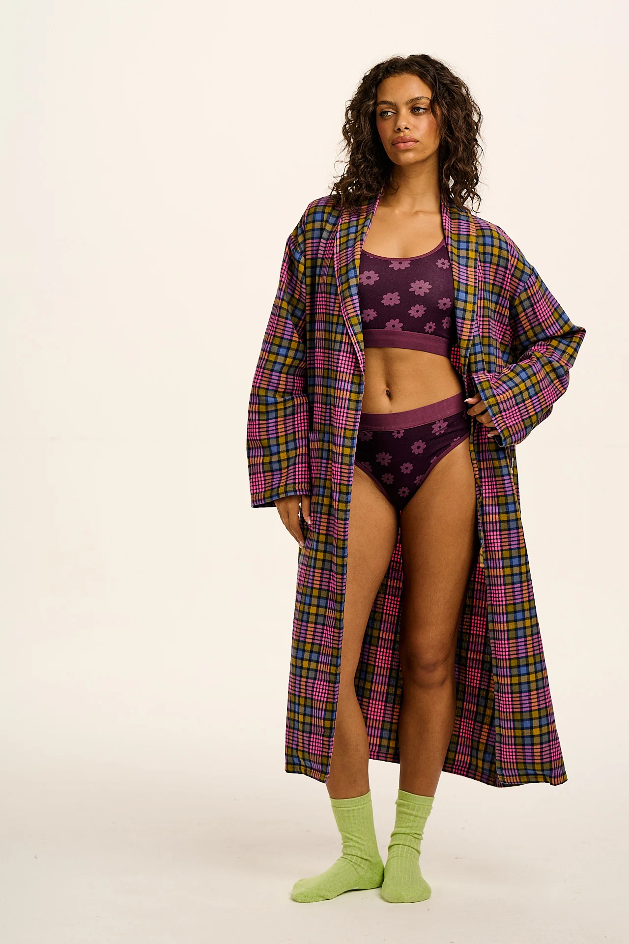 Cora - Cotton & Bamboo Bikini Pant in Purple Delano - Image 4