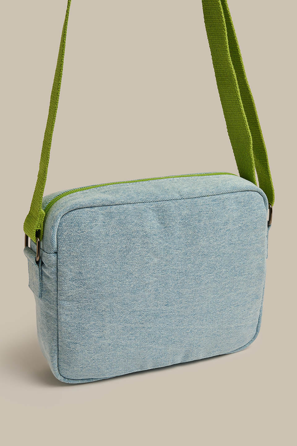 Dara - Denim Crossbody Bag in Veg Embroidery - Image 3