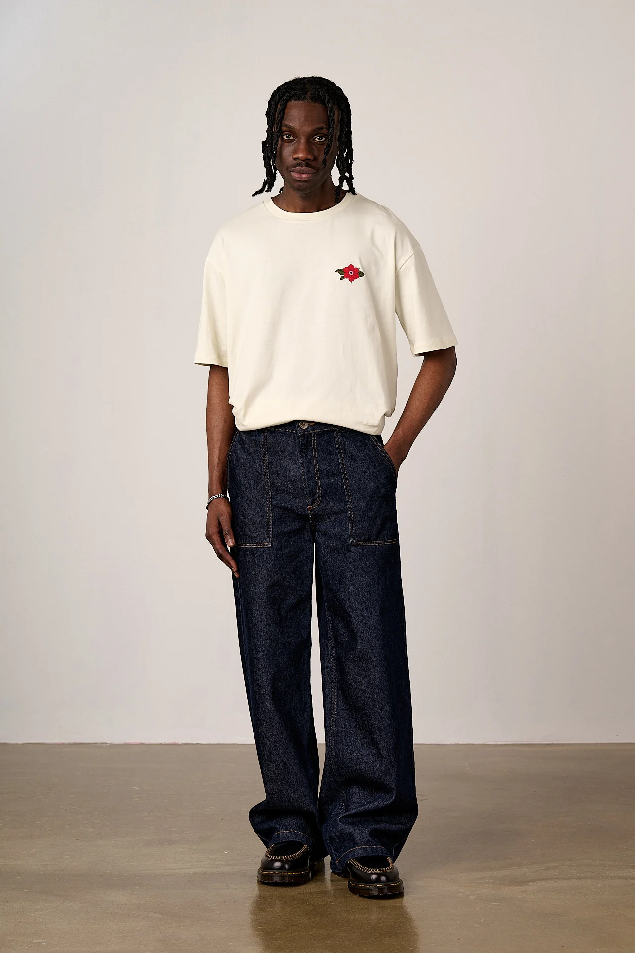 Delores - Wide Leg Denim Jeans in Indigo - Image 3