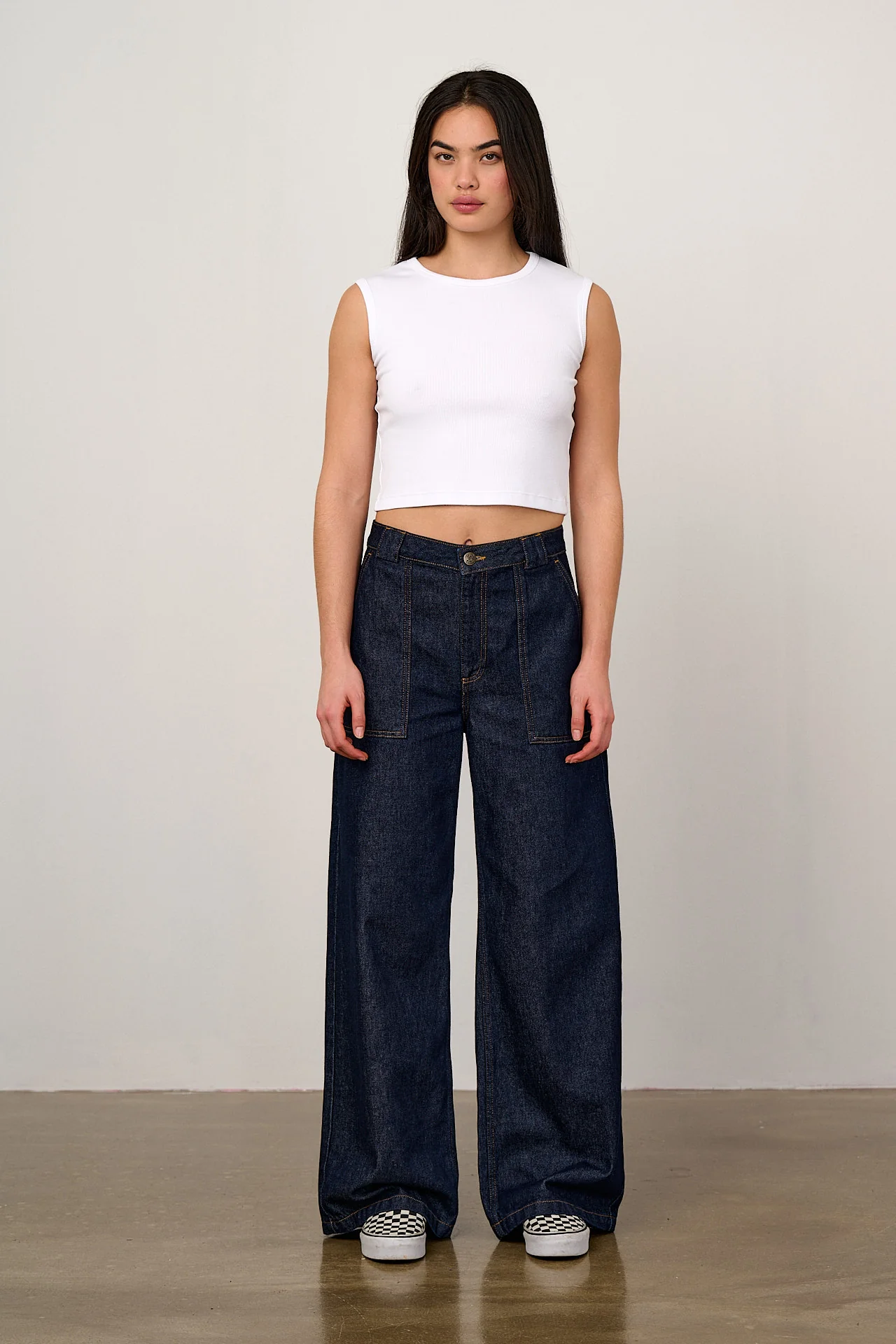 Delores - Wide Leg Denim Jeans in Indigo - Image 4