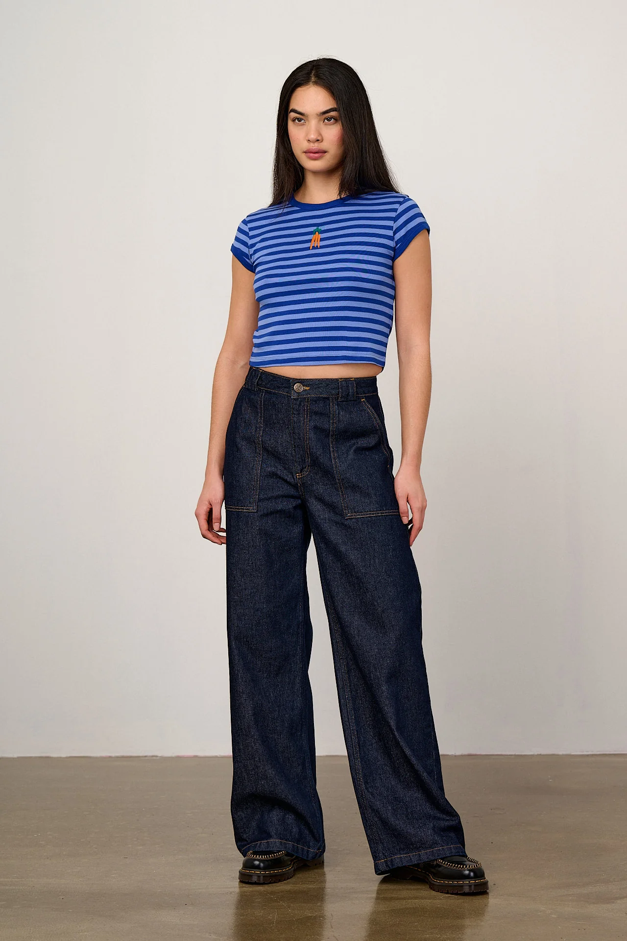 Delores - Wide Leg Denim Jeans in Indigo - Image 8