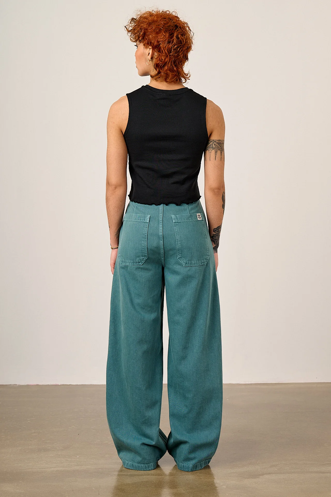 Delores - Wide Leg Denim Jeans in Pagoda Blue - Image 7