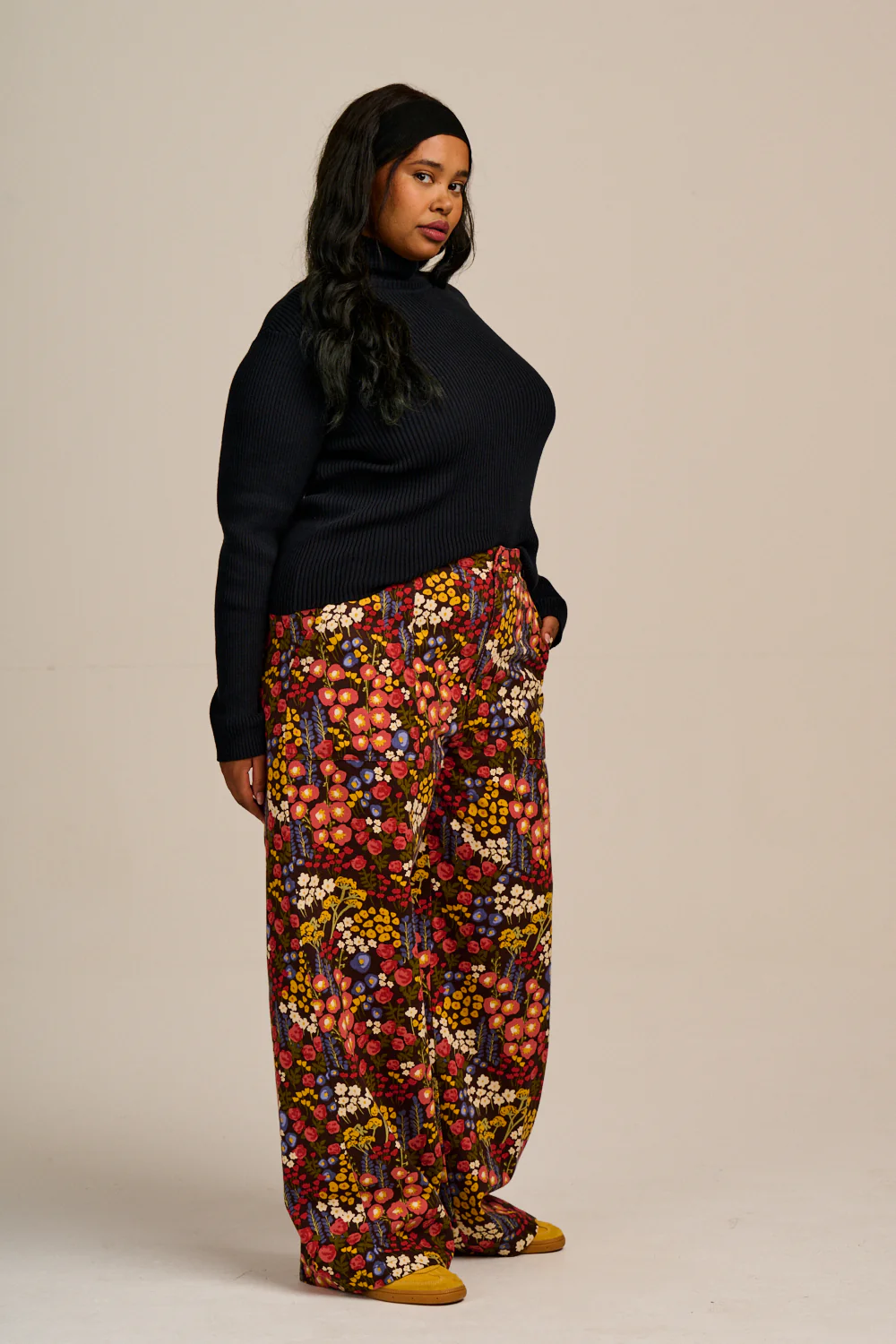 Delores - Wide Leg Cotton Jeans in Winter Garden - Image 6