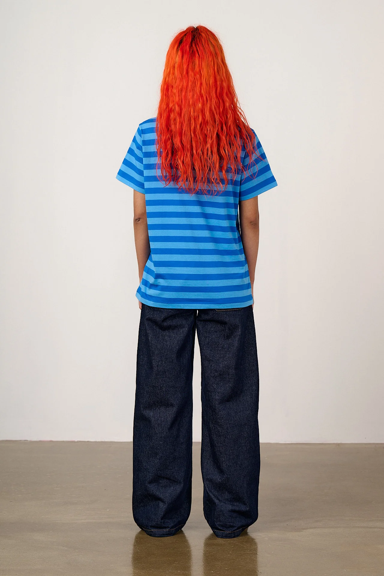 Denver - Cotton T-Shirt in Blue Tiger Stripe - Image 5