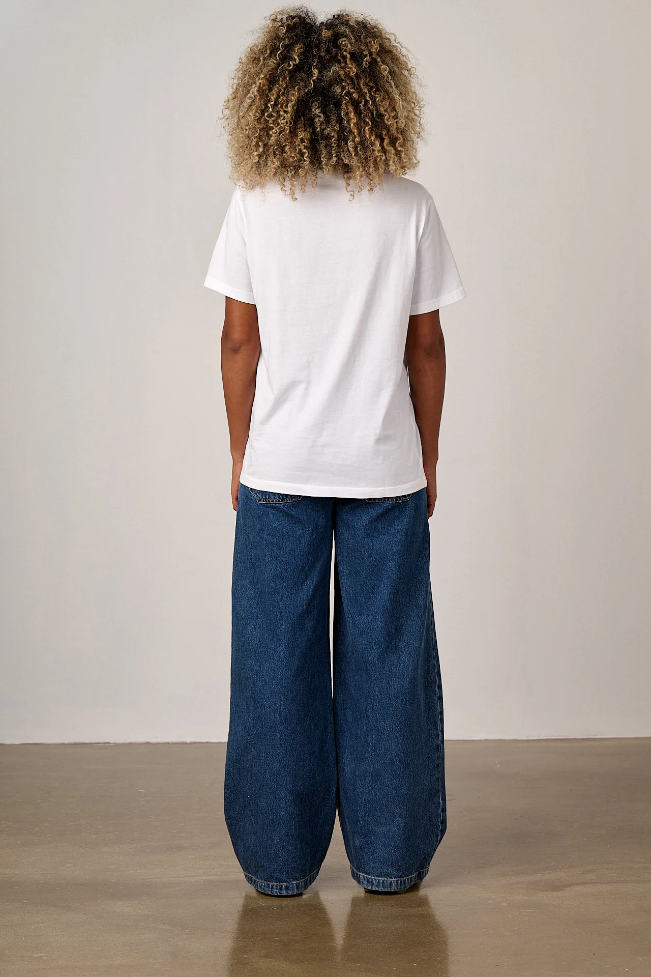 Denver - Cotton T-Shirt in White with Rainbow Logo Embroidery - Image 5