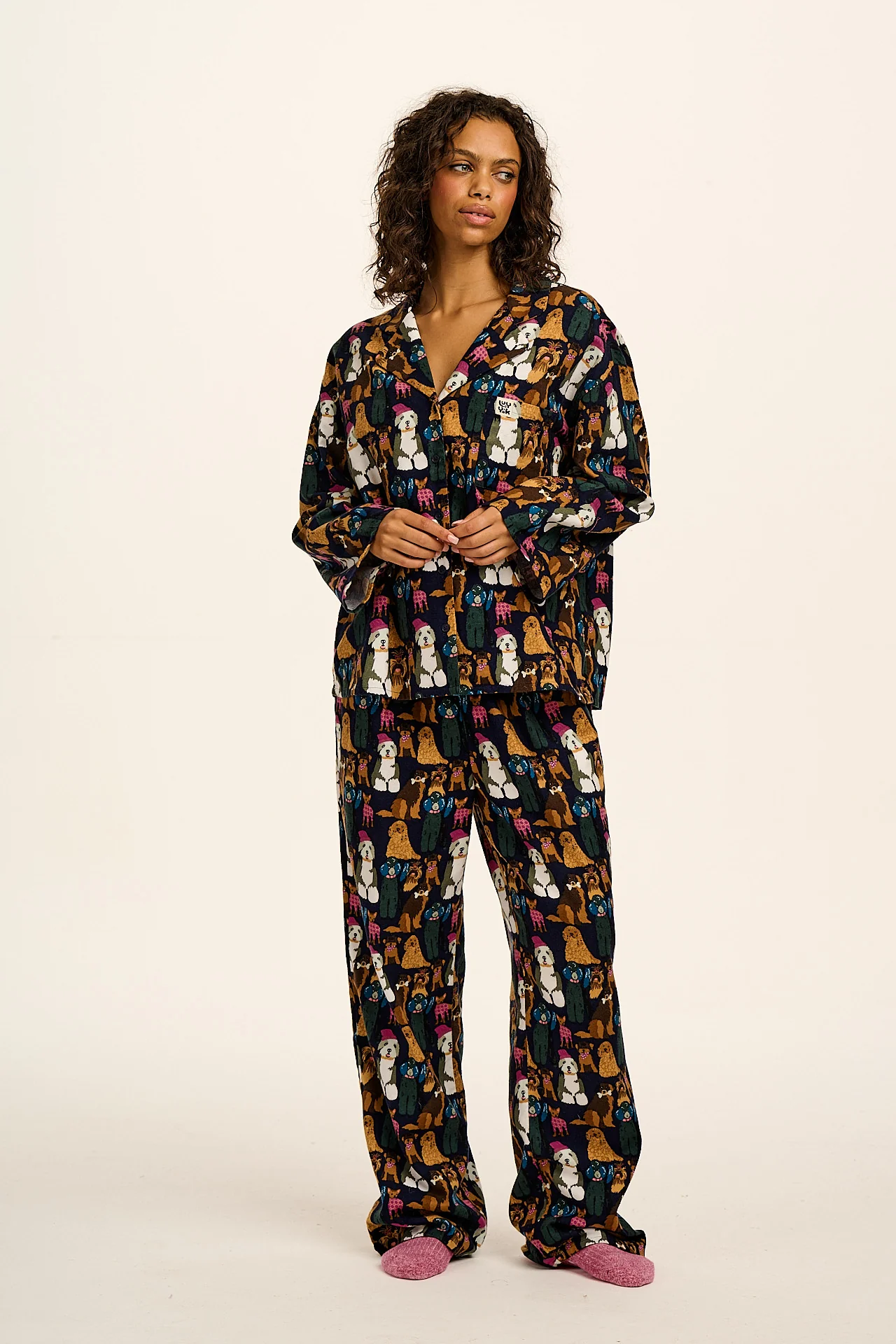 Dreamer - Brushed Cotton Pyjamas Set in Puppy Club - Image 9