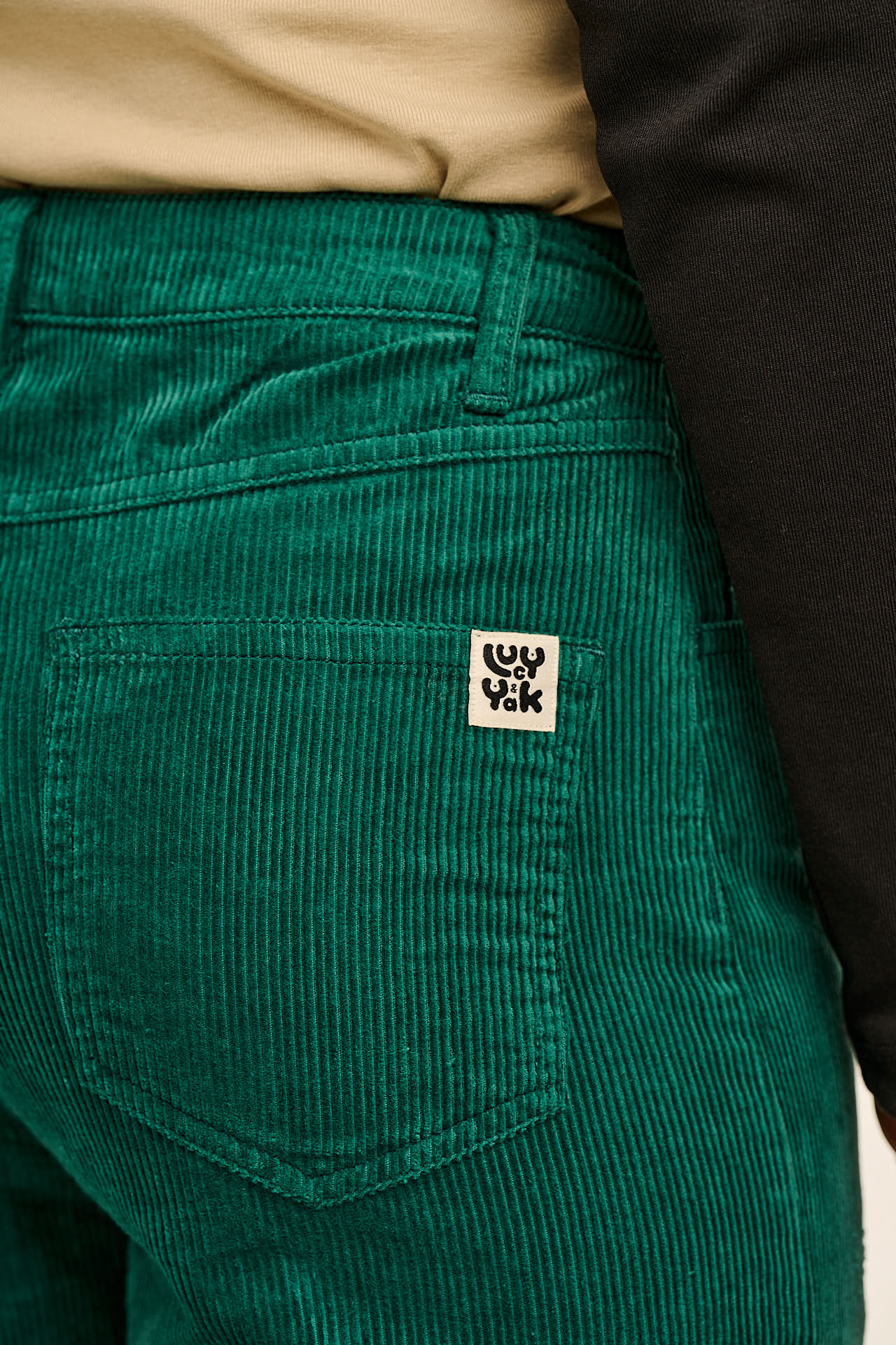 Drew - Cropped Straight Leg Corduroy Trousers in Teal - Image 6