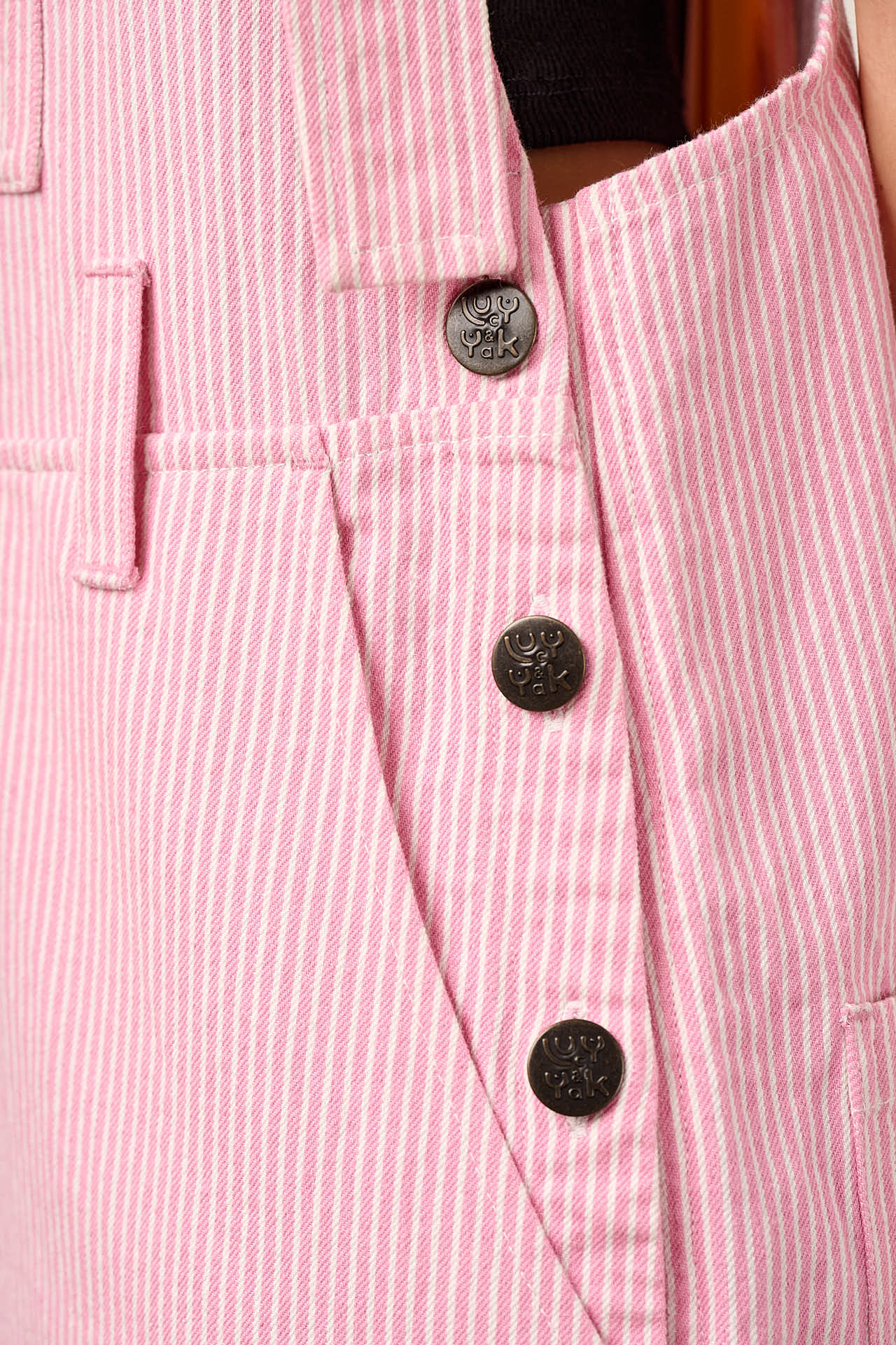 Easton - Cotton Dungarees in Pink Stripe - Image 9