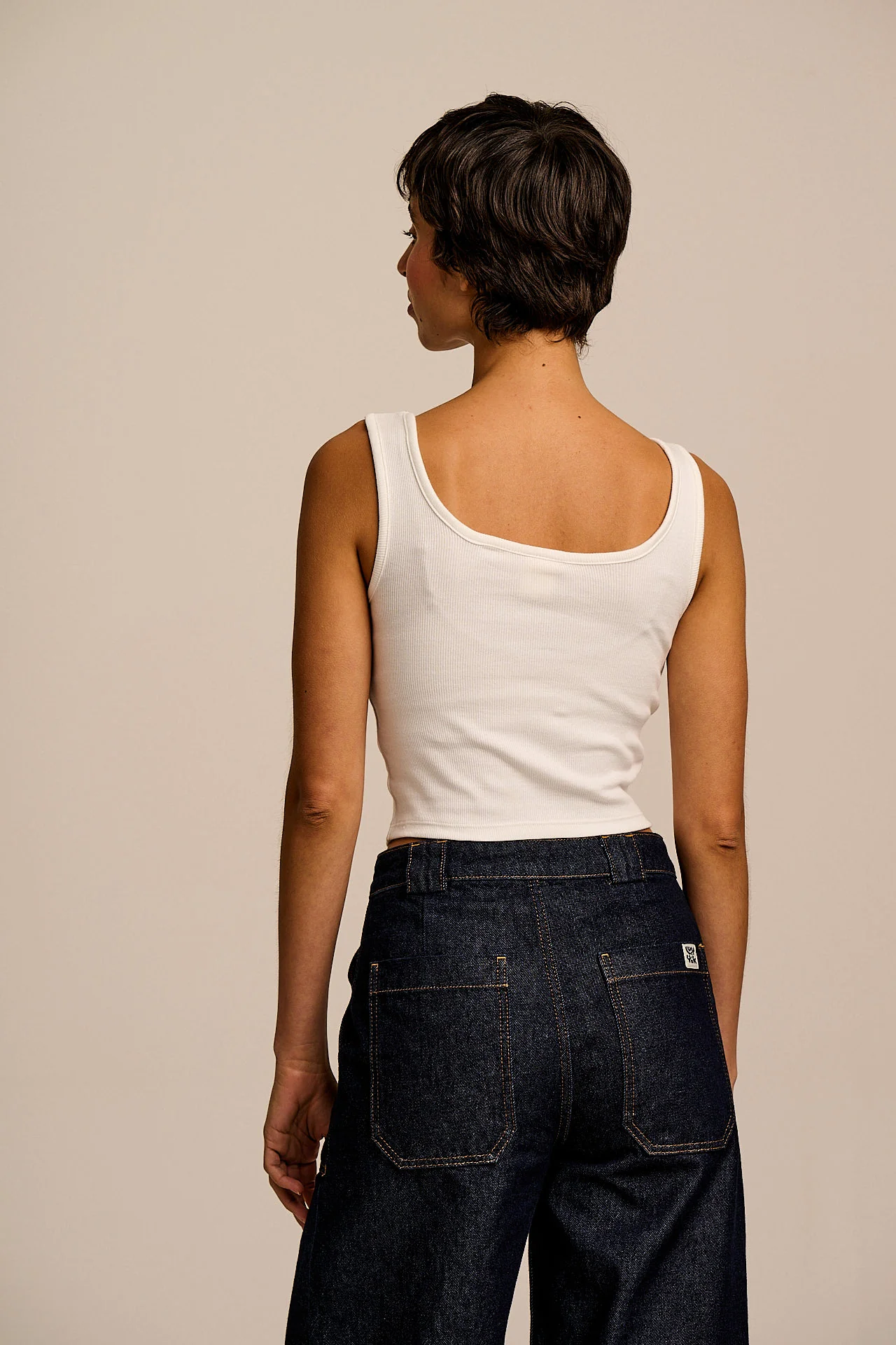 Eden - Cotton Vest in Ecru - Image 5