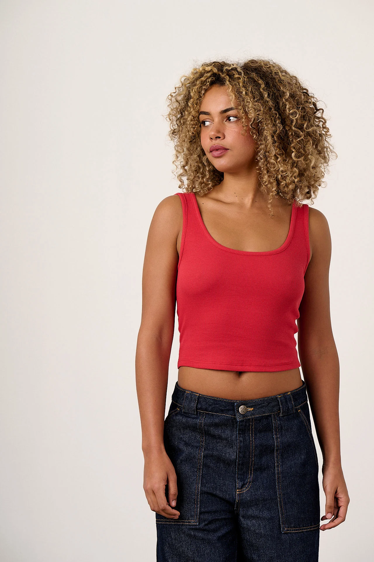 Eden - Cotton Vest in Red - Image 4