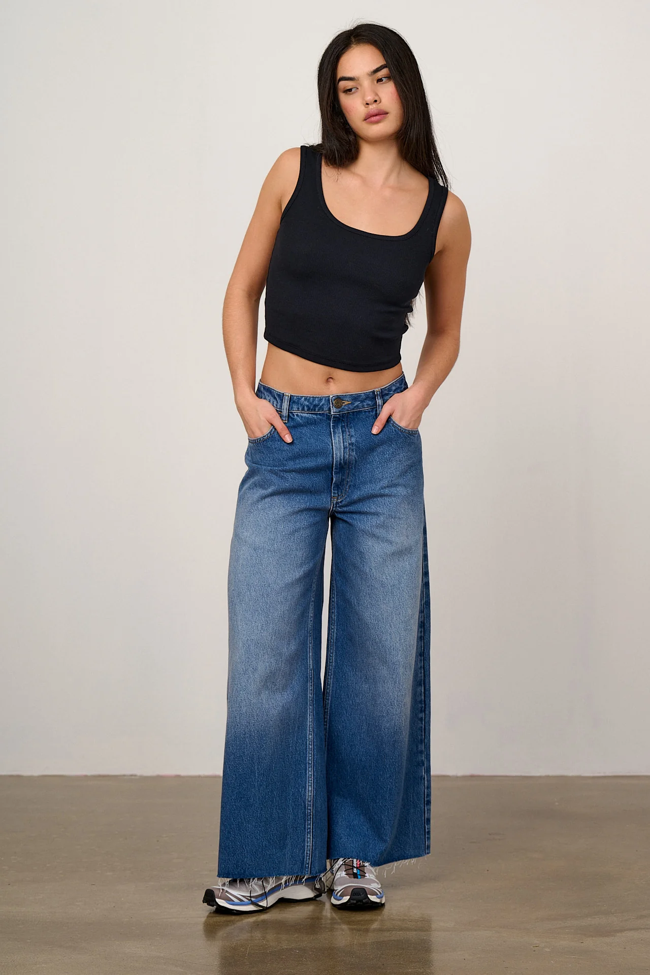 Eden - Cotton Ribbed Vest in Black - Image 4