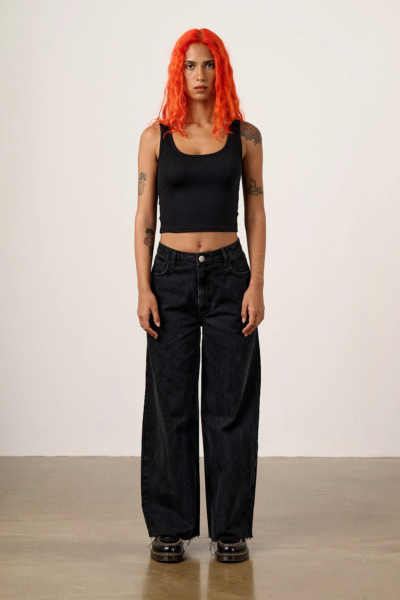 Eden - Cotton Ribbed Vest in Black - Image 7
