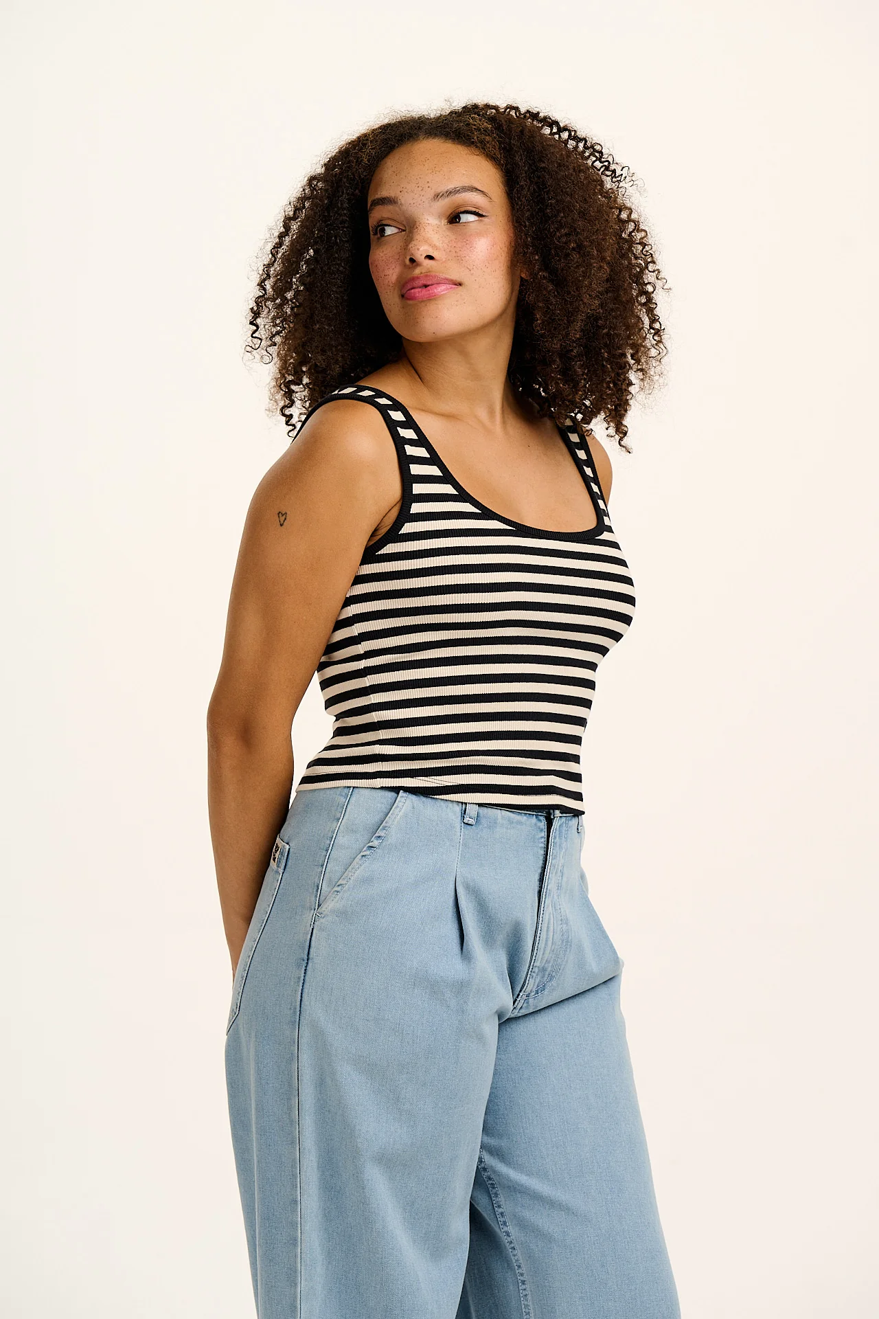 Eden - Vest in Black & White Stripe - Image 4
