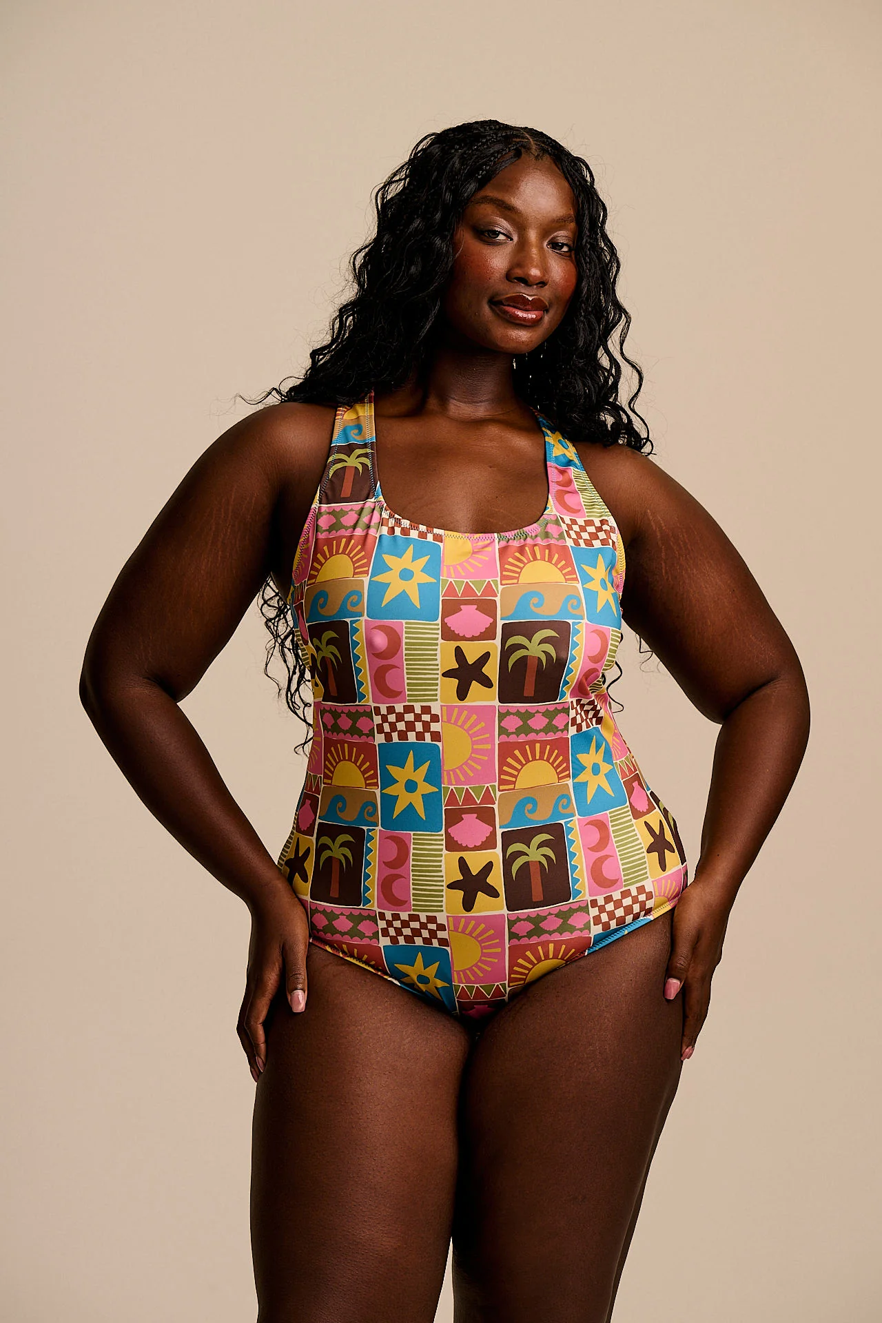 Elena - Swimsuit in Coastal Tile - Image 4