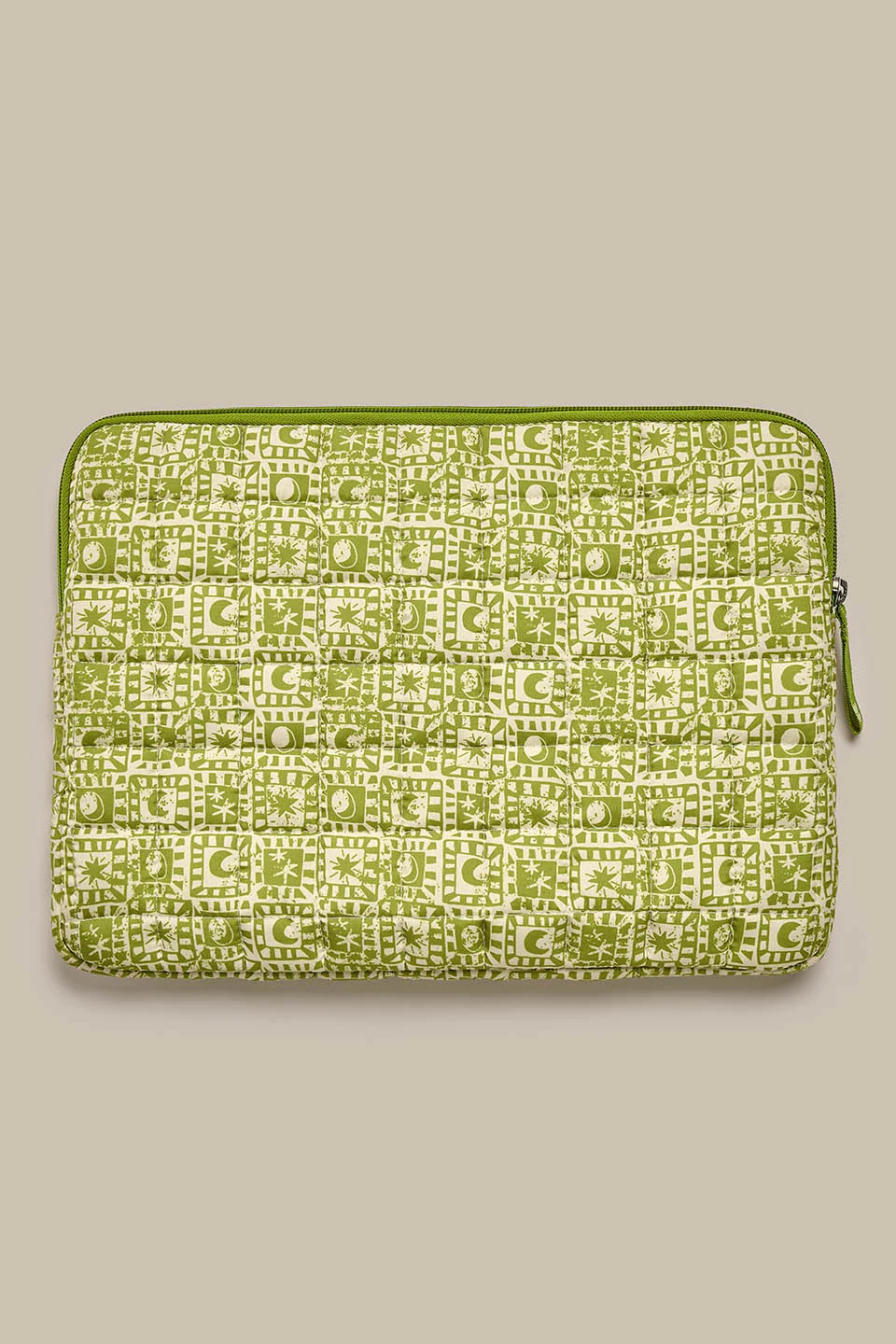 Emelien - 13" Laptop Case in Green Celestial Checkerboard - Image 2