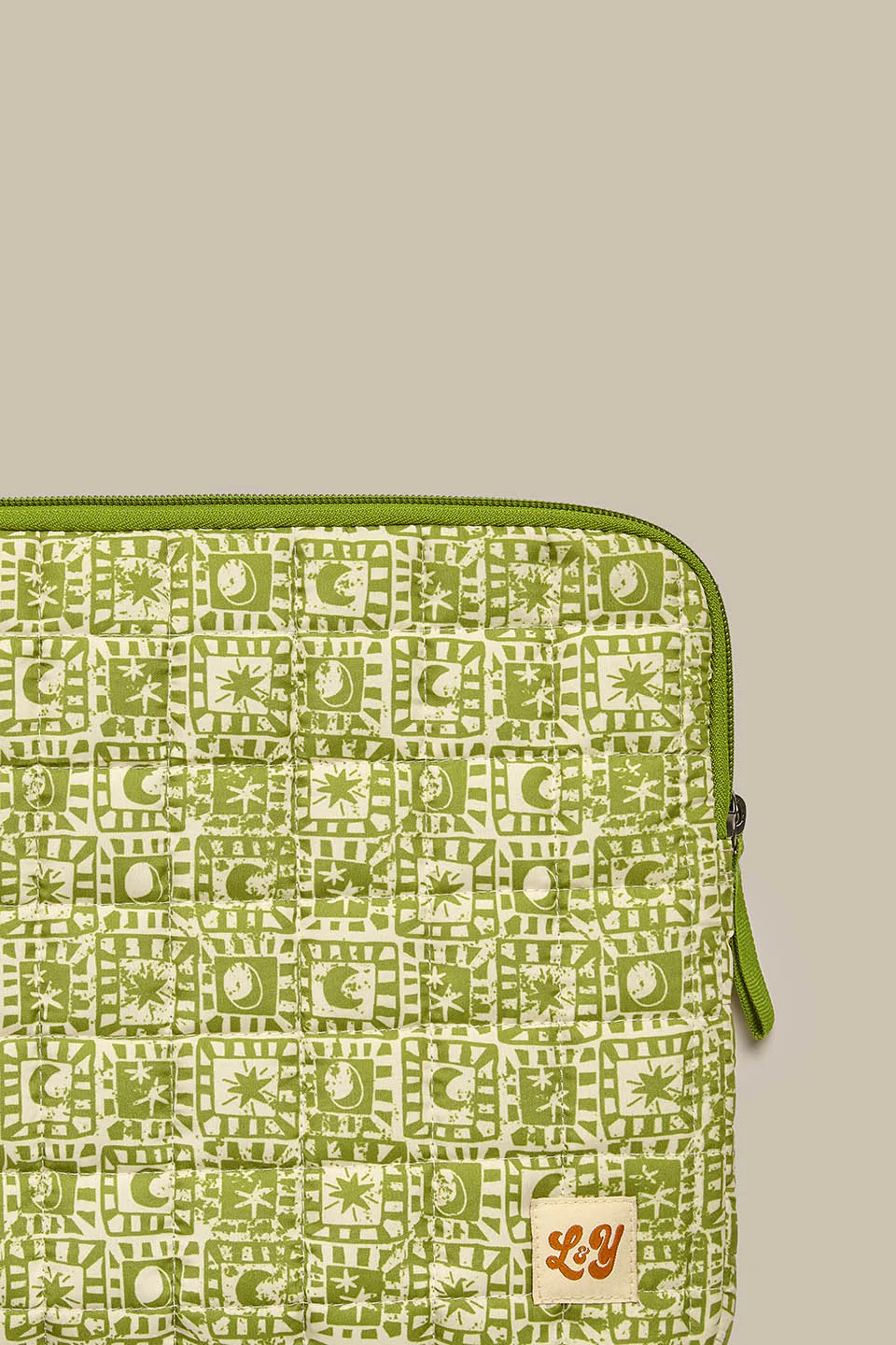 Emelien - 13" Laptop Case in Green Celestial Checkerboard - Image 3