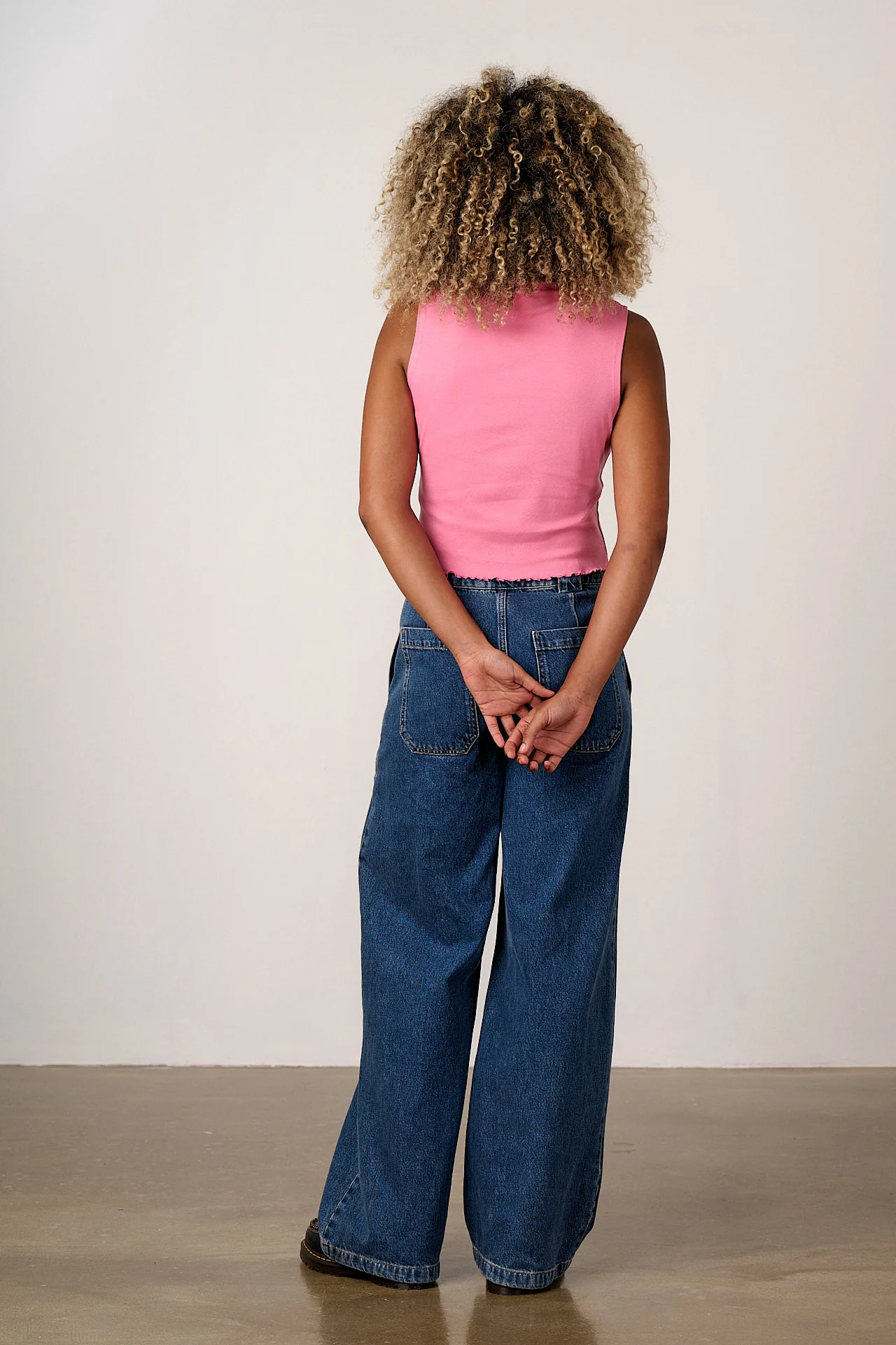 Etta - Cotton Jersey Sleeveless Tank in Pink - Image 6
