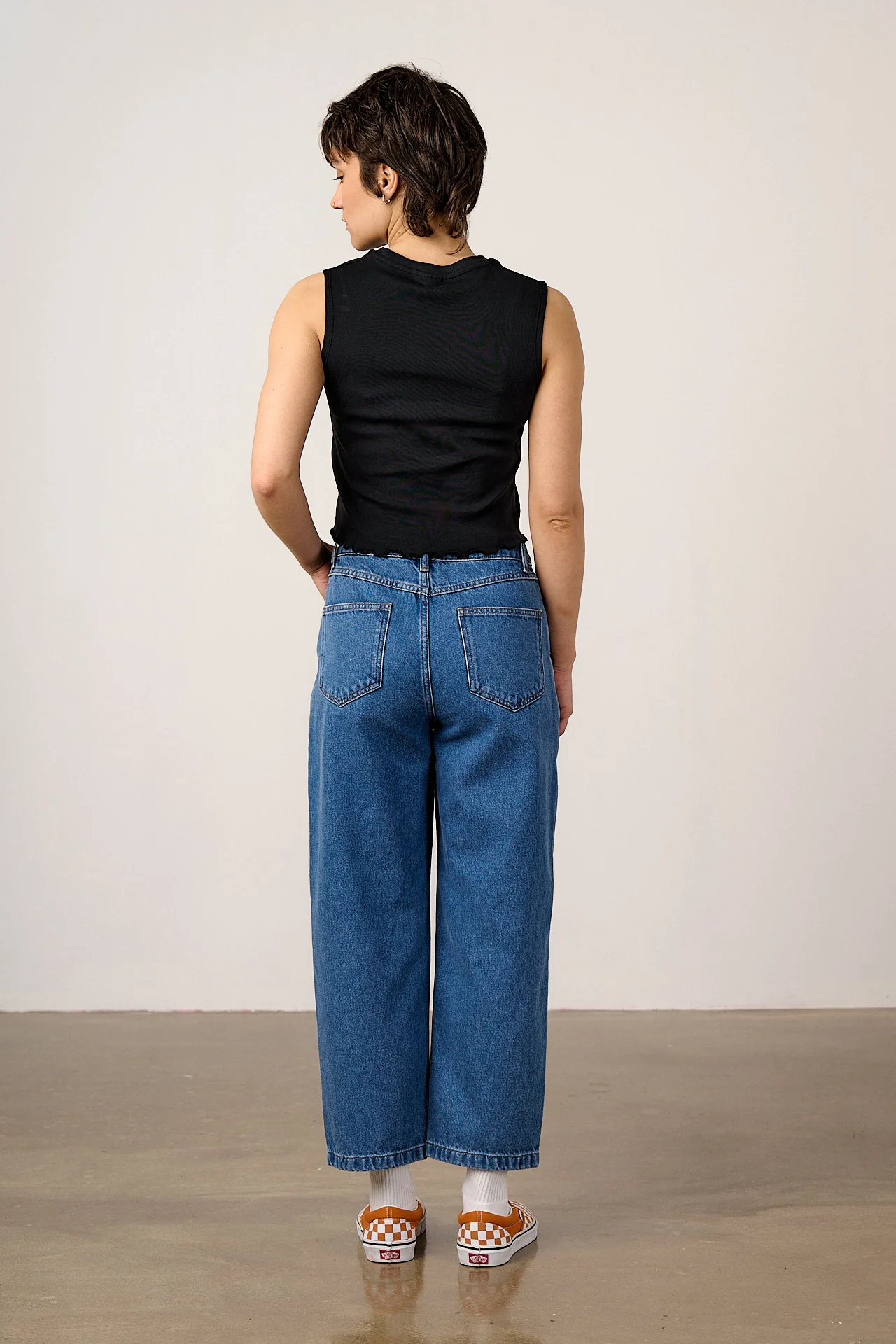Etta - Cotton Jersey Sleeveless Tank in Black - Image 5