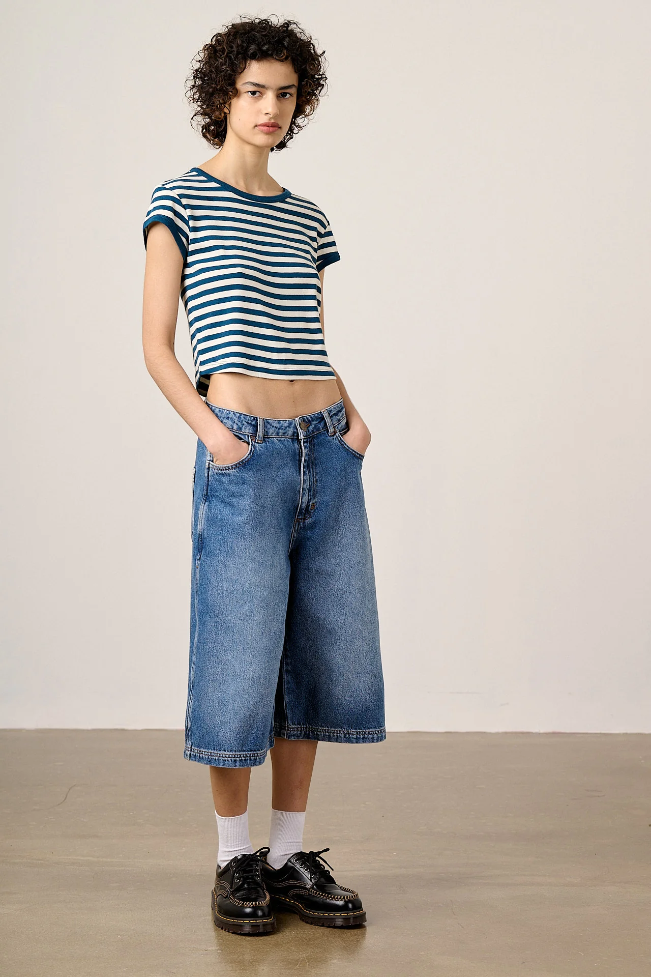 Fenn - Cotton Baby Tee in Navy Stripe - Image 6