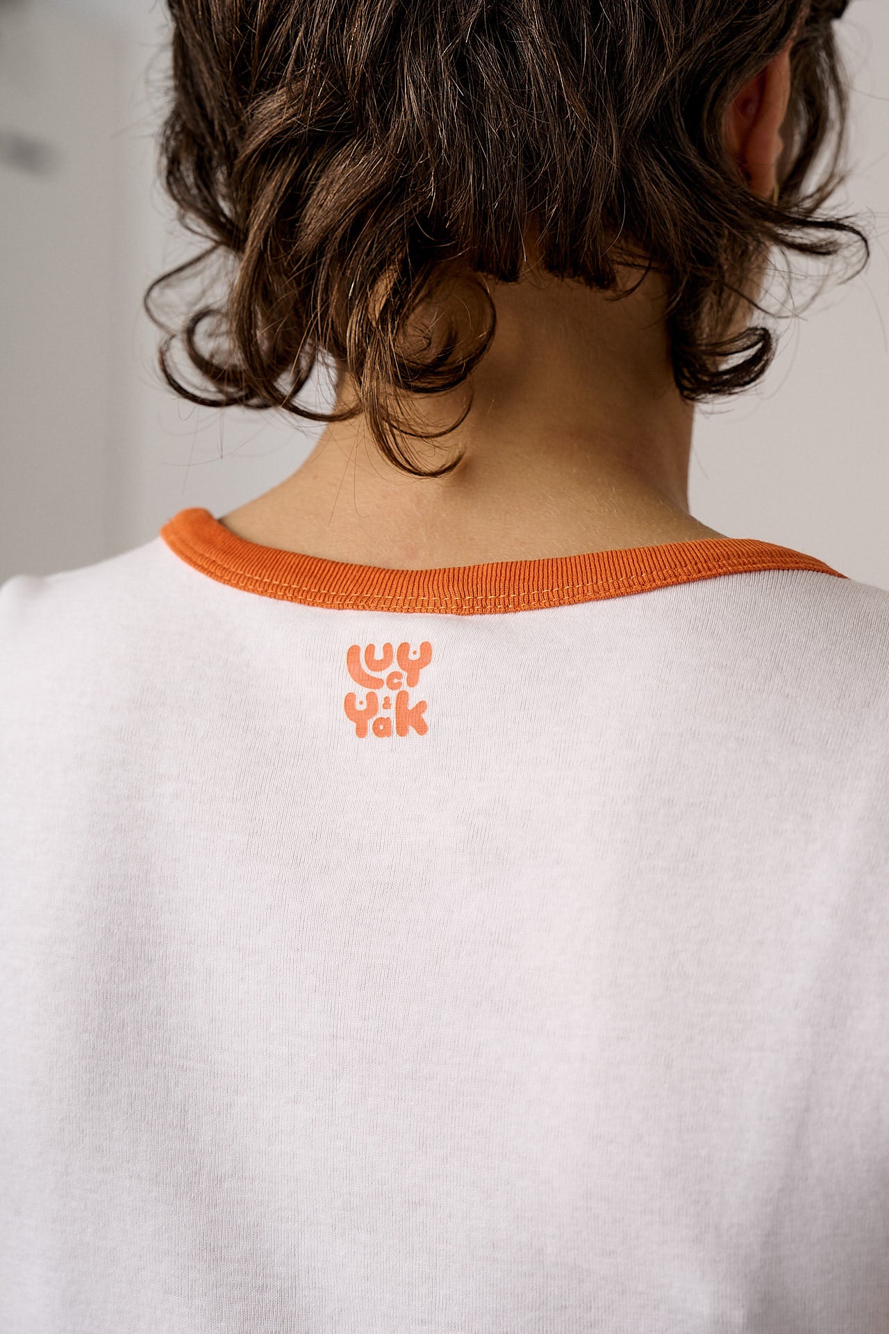 Fenn - Cotton Baby Tee in White with Rainbow Embroidery - Image 4