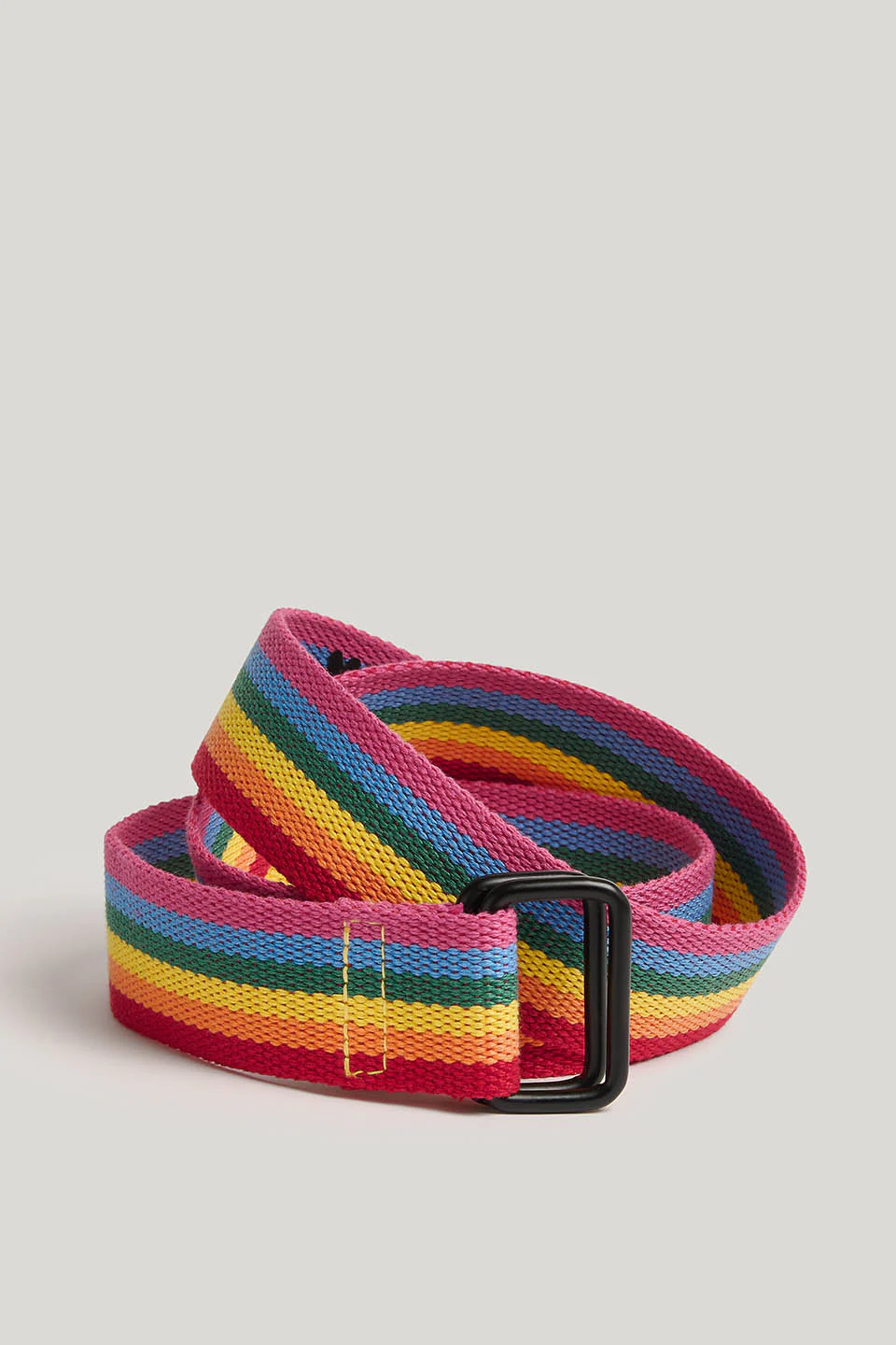 Flynn - D-Ring Cotton Webbing Belt in Vibrant Rainbow - Image 2