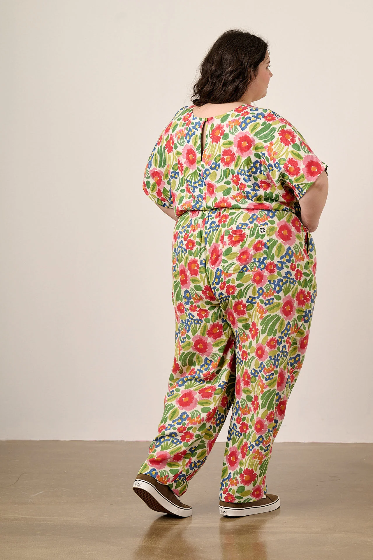 Freddie - Barrel Leg Cotton Trousers in Ivory Marie - Image 5