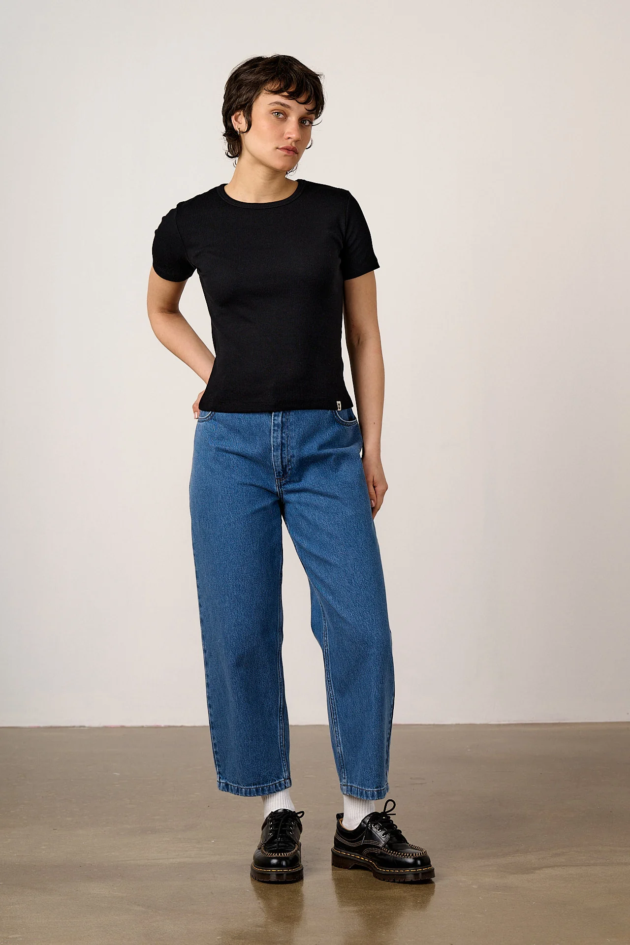 Gracie - Cotton T-Shirt in Black - Image 3