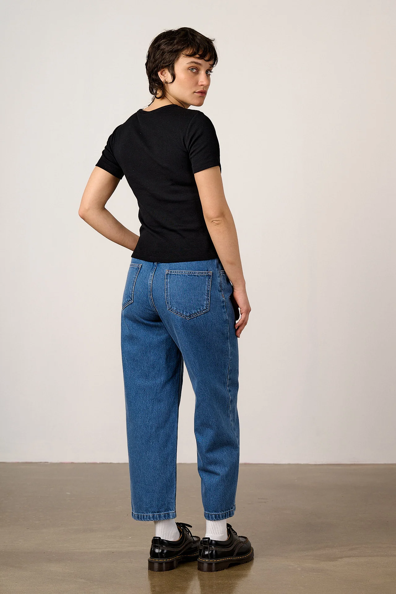 Gracie - Cotton T-Shirt in Black - Image 4
