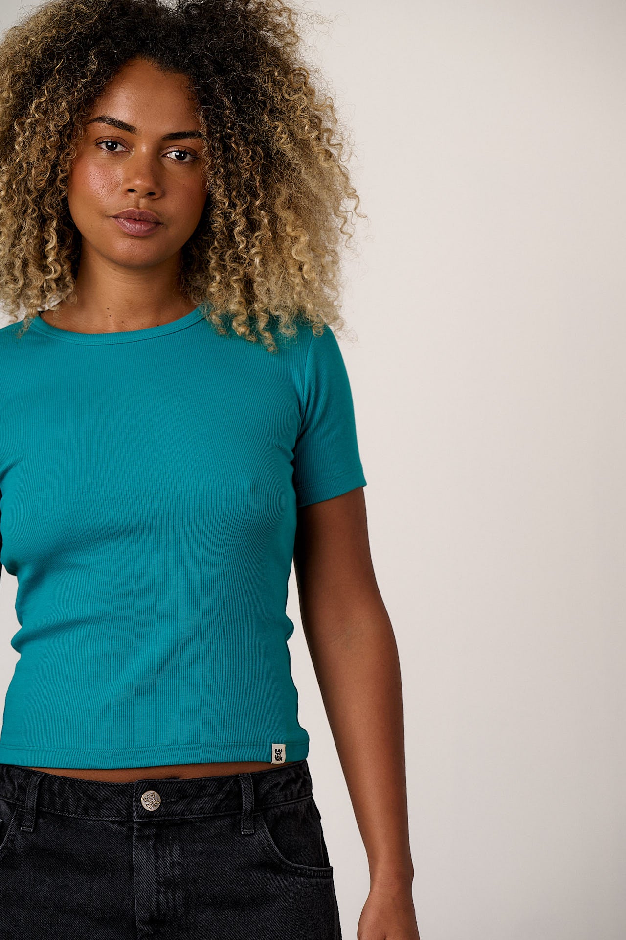 Gracie - Cotton T-Shirt in in Pagoda Blue - Image 5