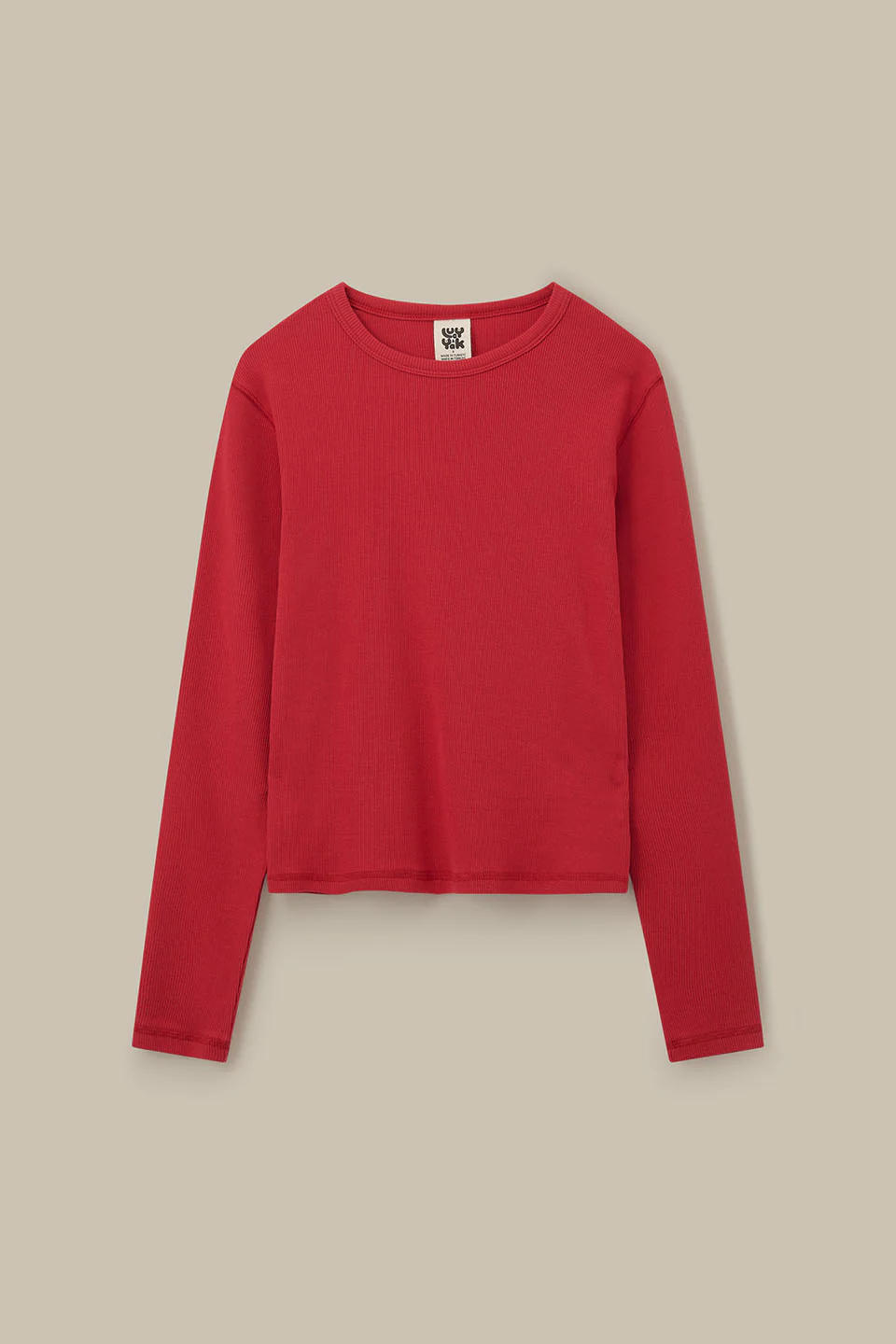 Grayson - Long Sleeve Cotton Jersey Top in Red - Image 2