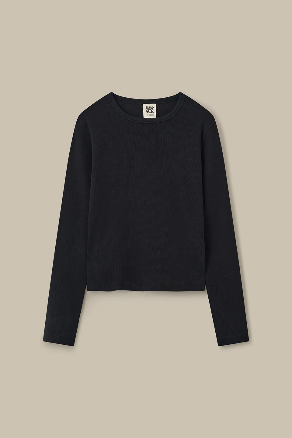 Grayson - Long Sleeve Cotton Jersey Top in Black - Image 2
