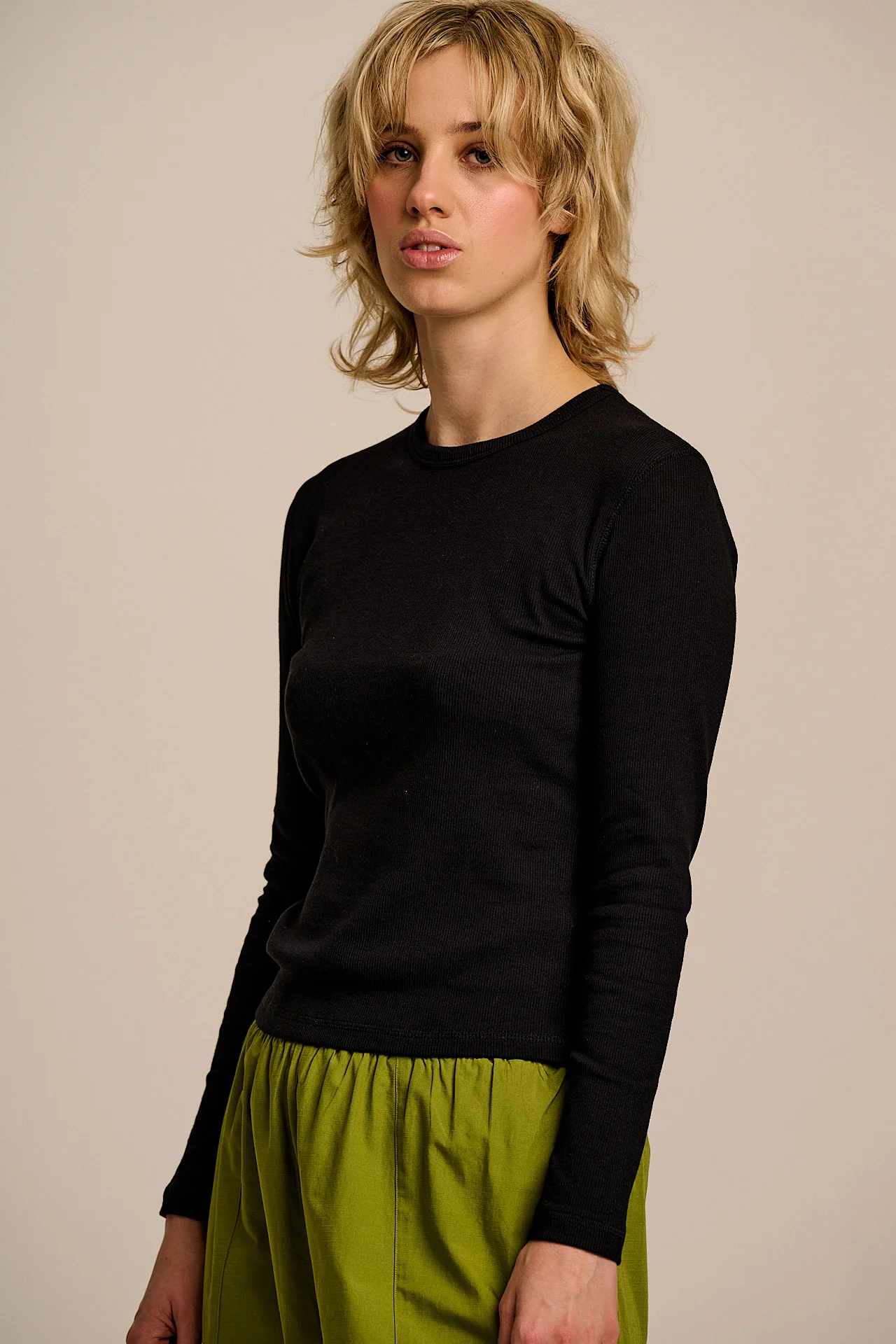 Grayson - Long Sleeve Cotton Jersey Top in Black - Image 4