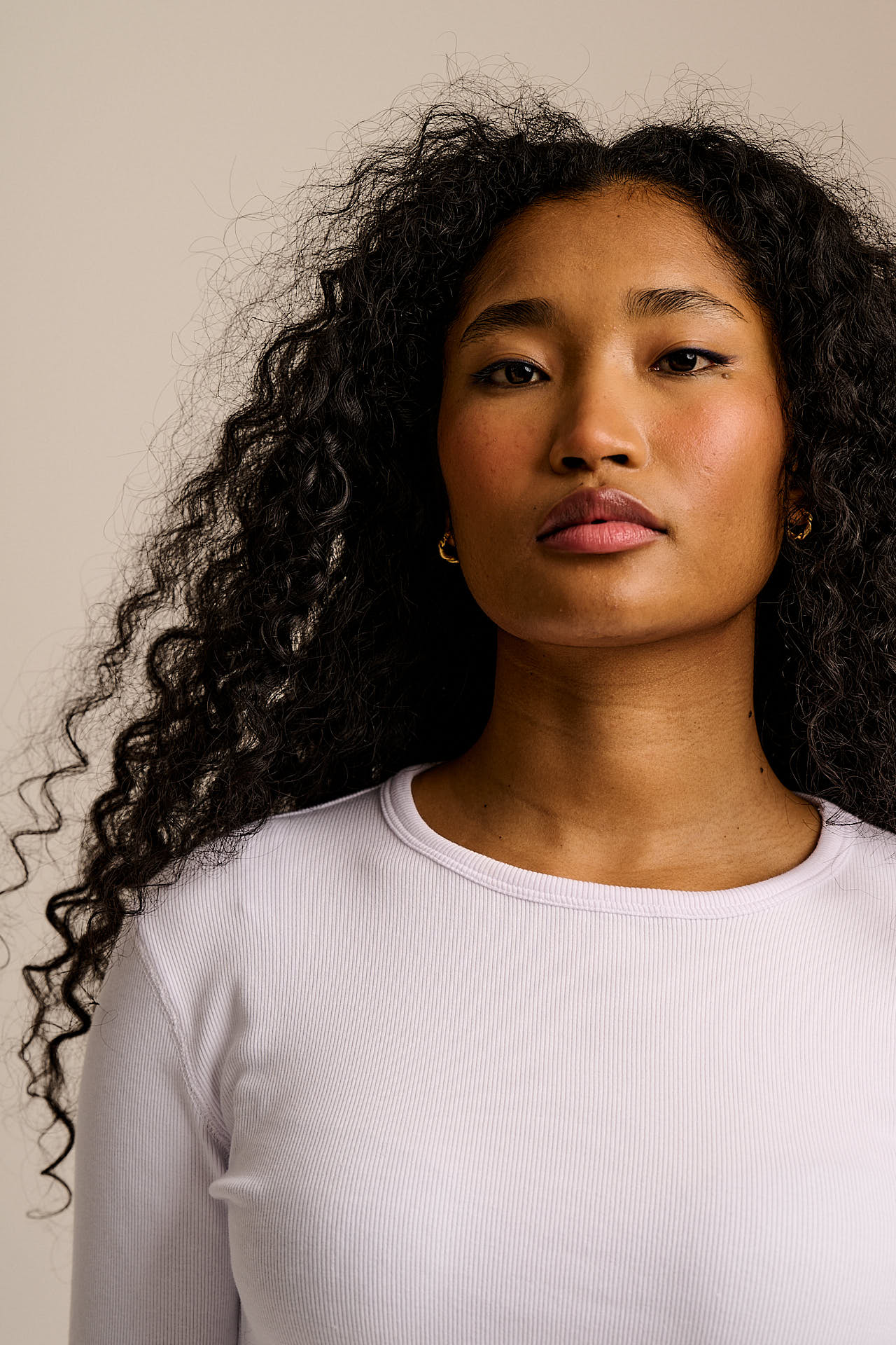 Grayson - Long Sleeve Cotton Jersey Top in White - Image 3