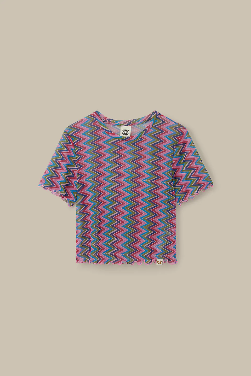Greta - Cropped Mesh Top in Zig Zag Stripe - Image 3