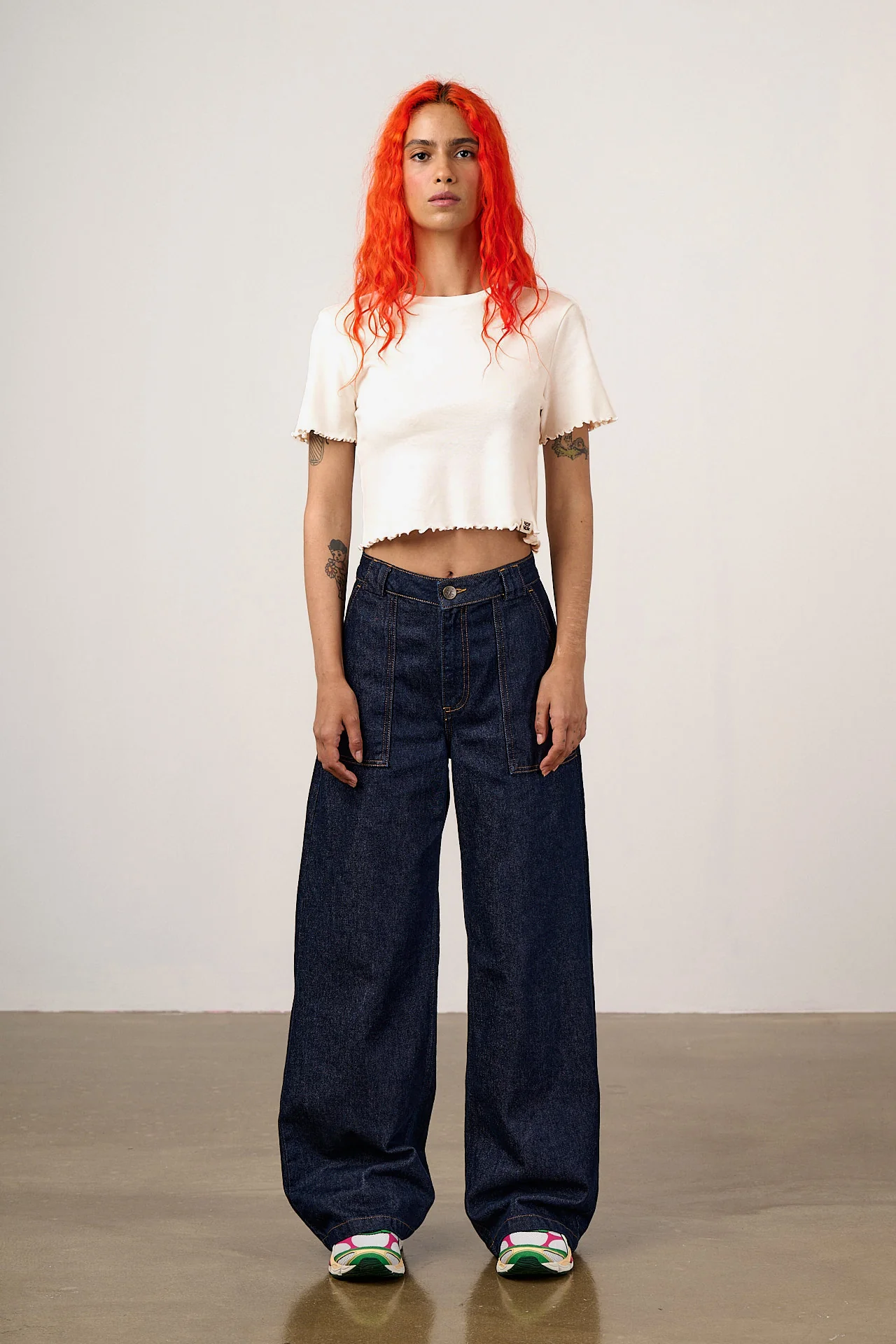 Greta - Cropped Cotton Top in Ecru - Image 3